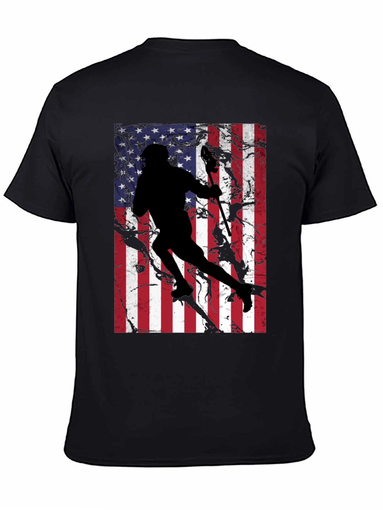 USA Lacrosse Player Graphic Tee - Patriotic Style