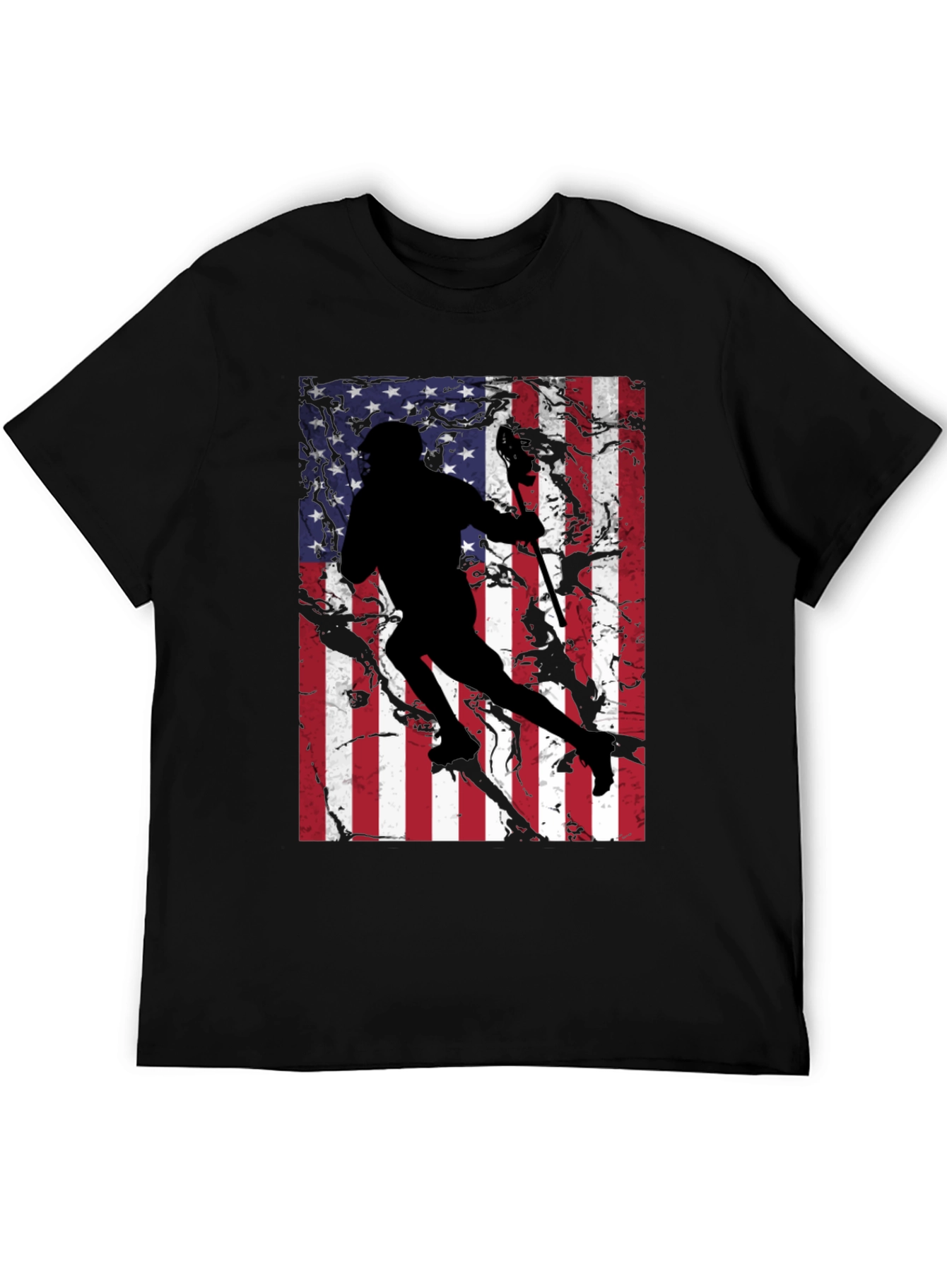 USA Lacrosse Player Graphic Tee - Patriotic Style