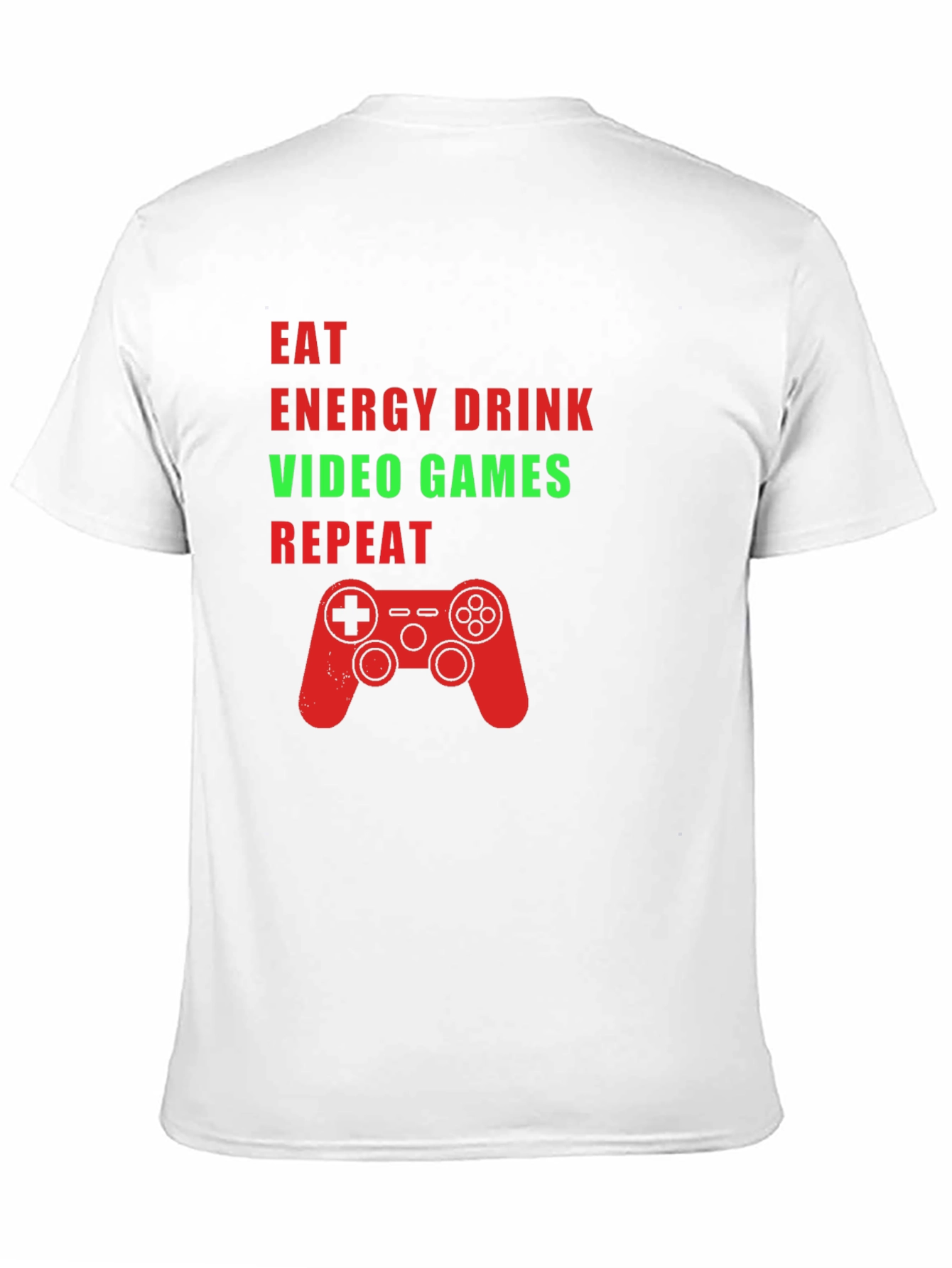 Eat Energy Drink Video Games Repeat Black Graphic Tee