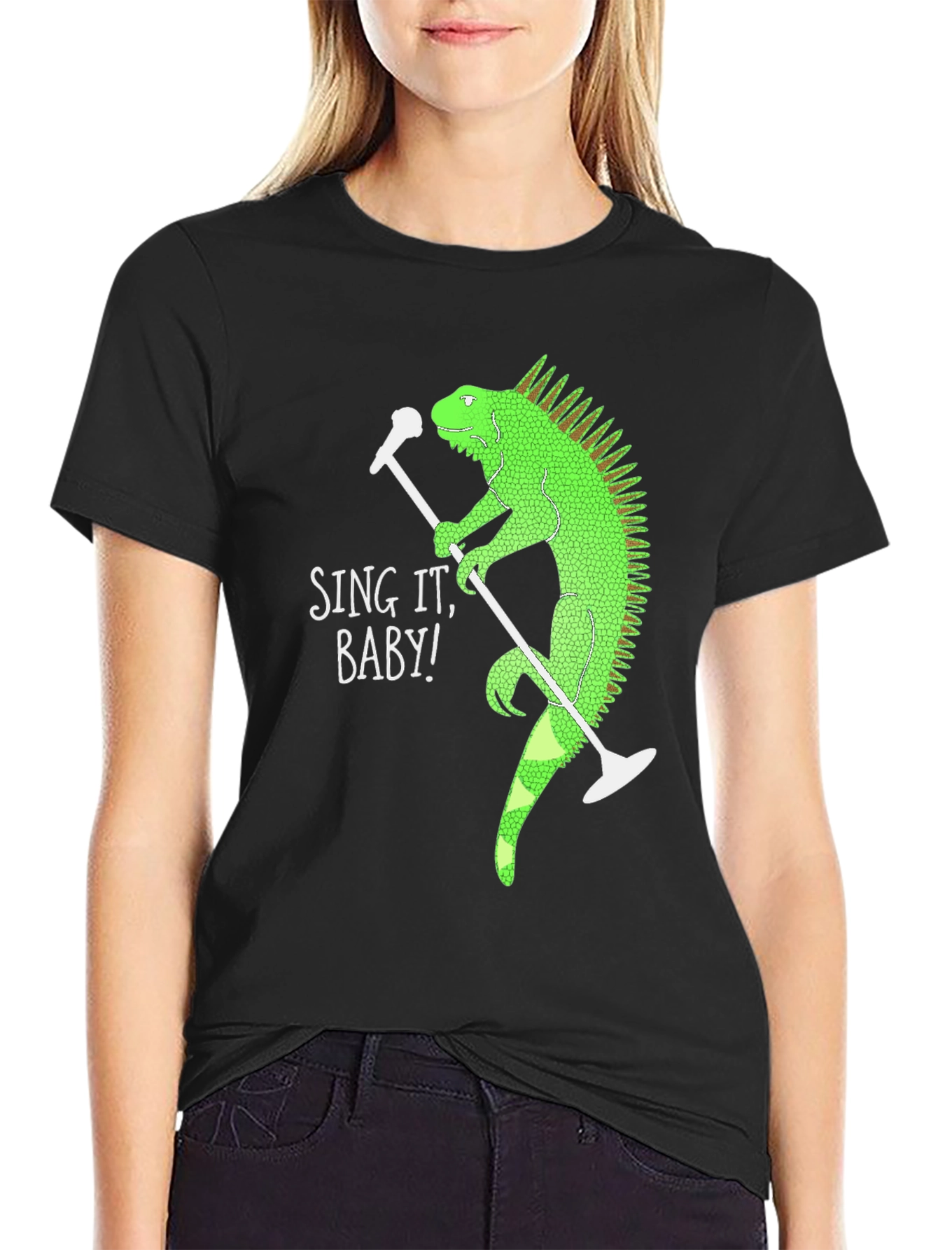 Sing It Baby Iguana Graphic T-Shirt