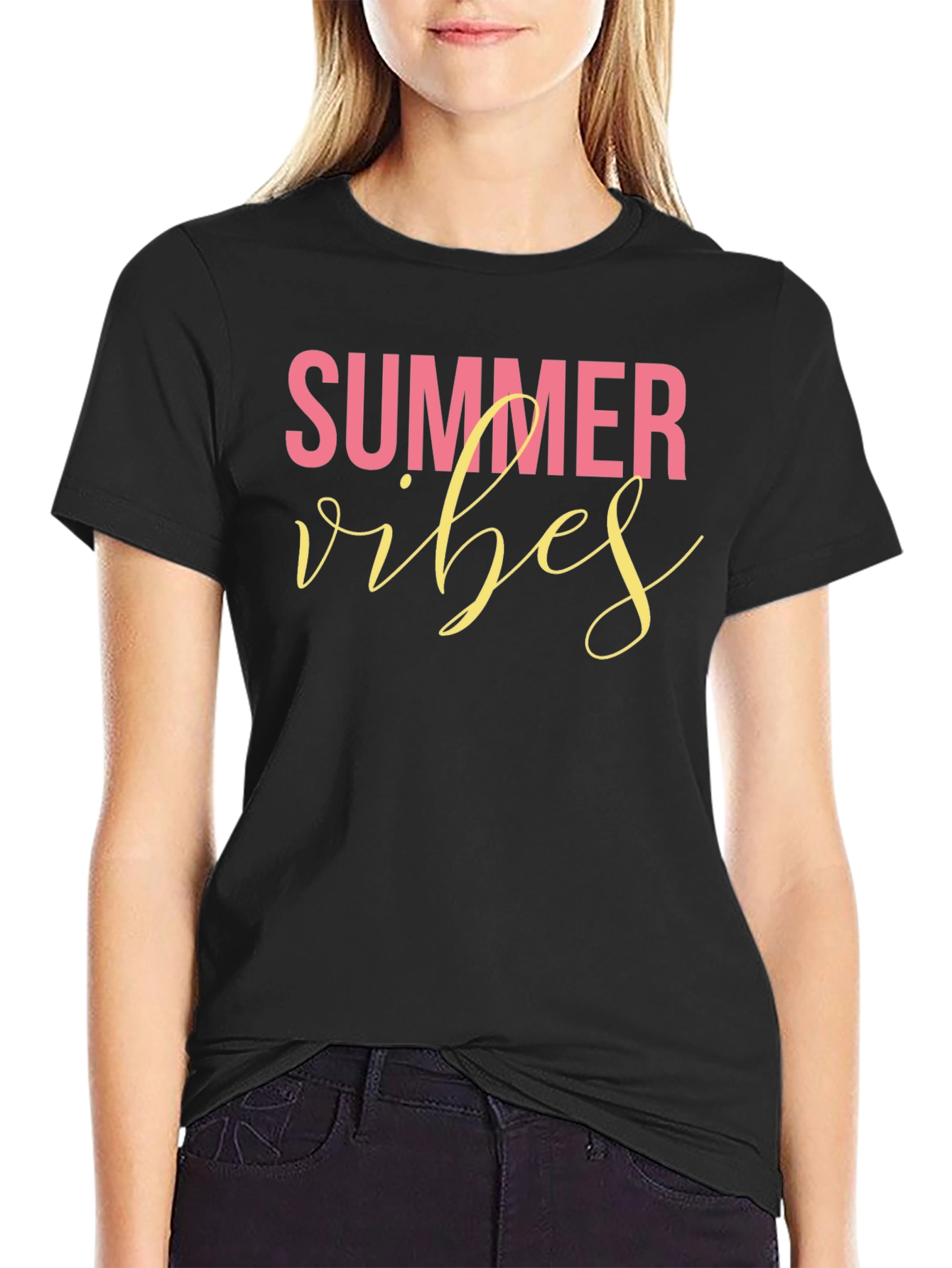Summer Vibes Black Graphic Tee
