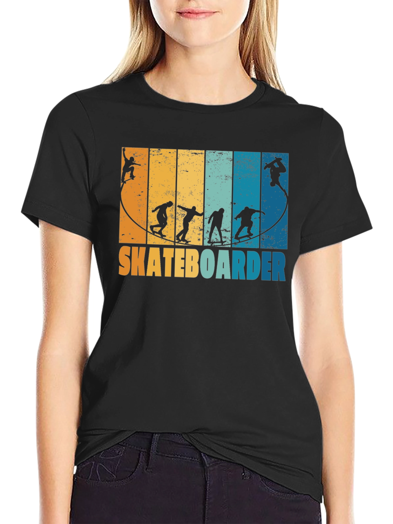 Retro Skateboarder Evolution T-Shirt - Cool Graphic Tee