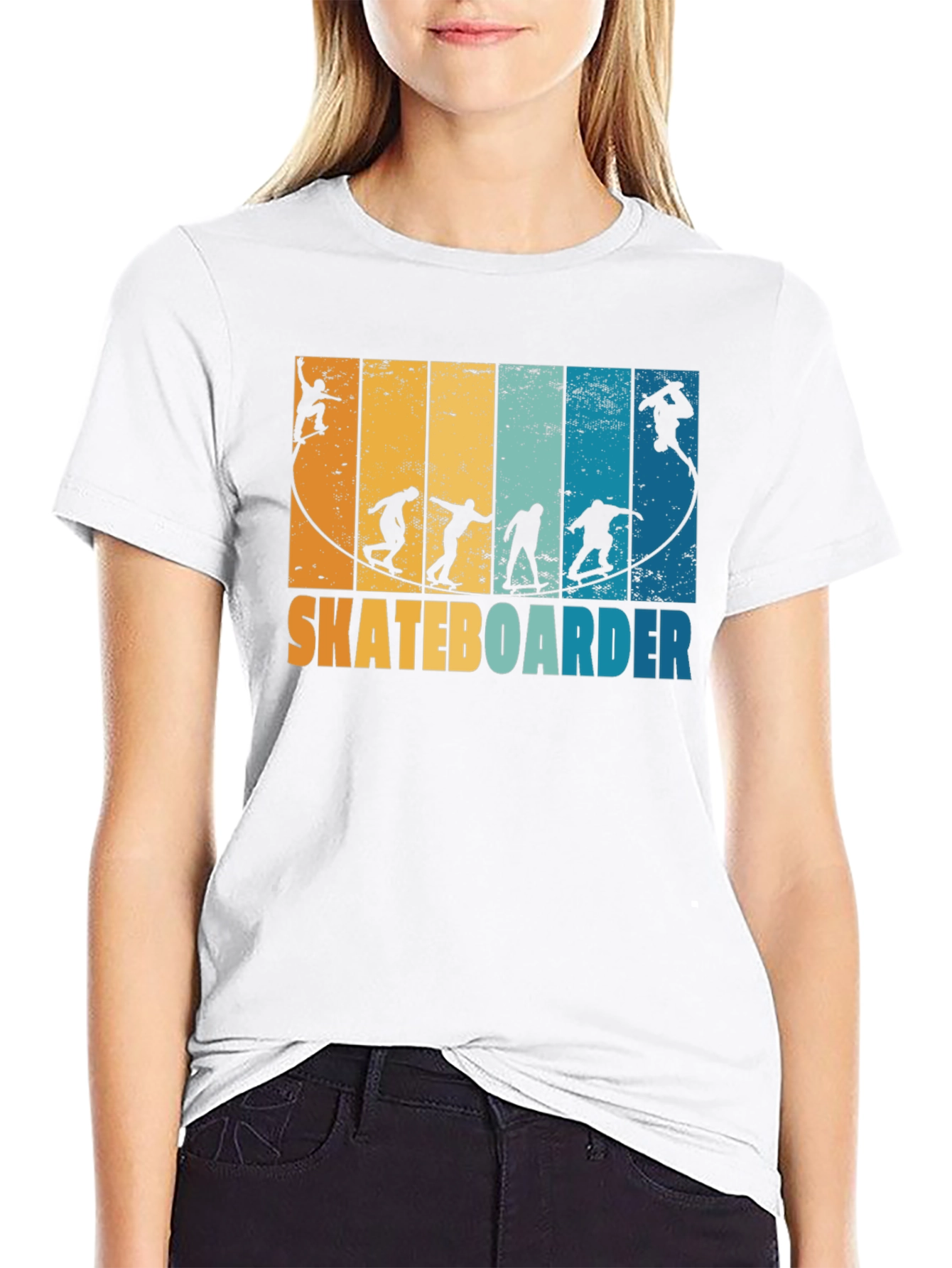 Retro Skateboarder Evolution T-Shirt - Cool Graphic Tee
