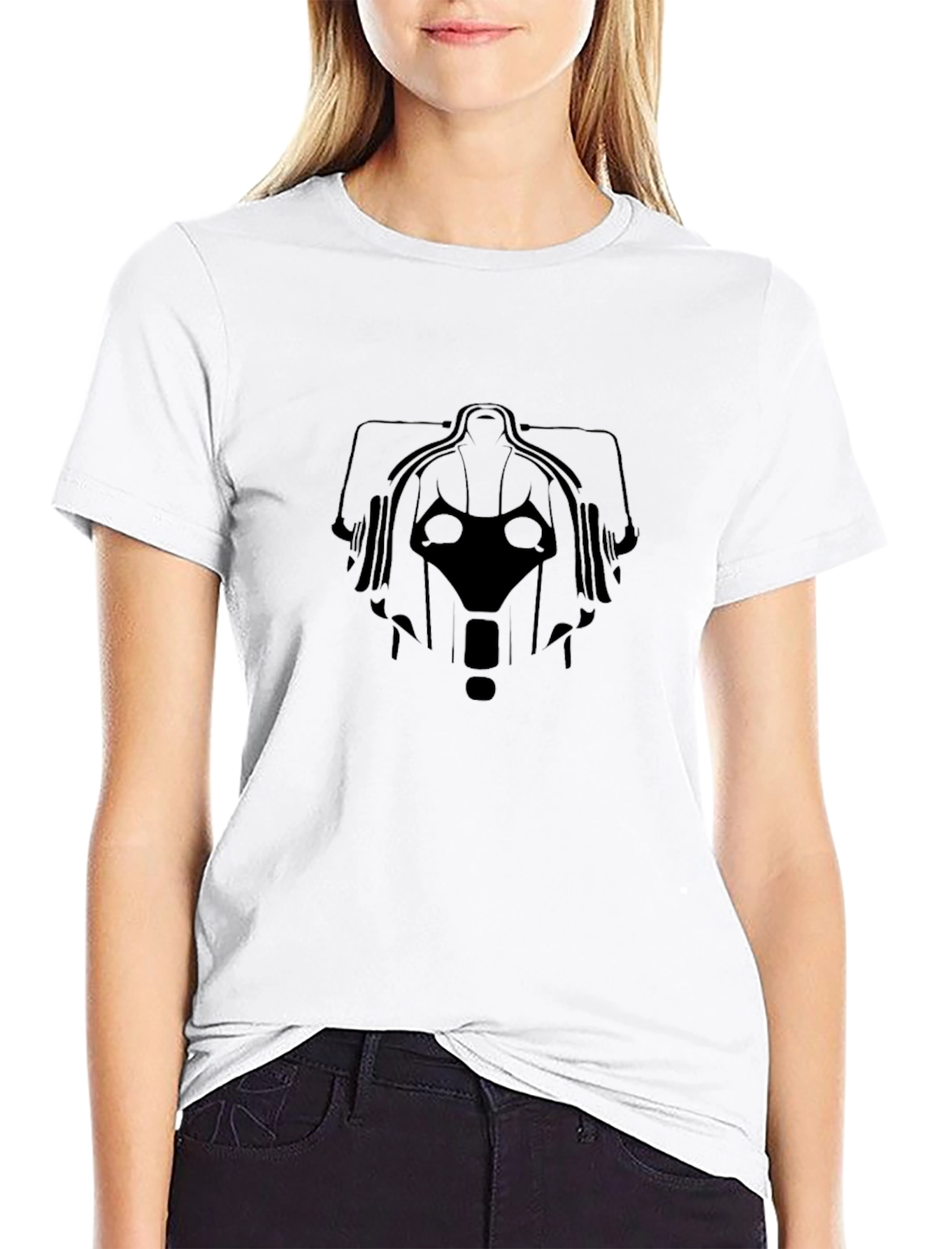 Abstract Robot Graphic Black T-Shirt