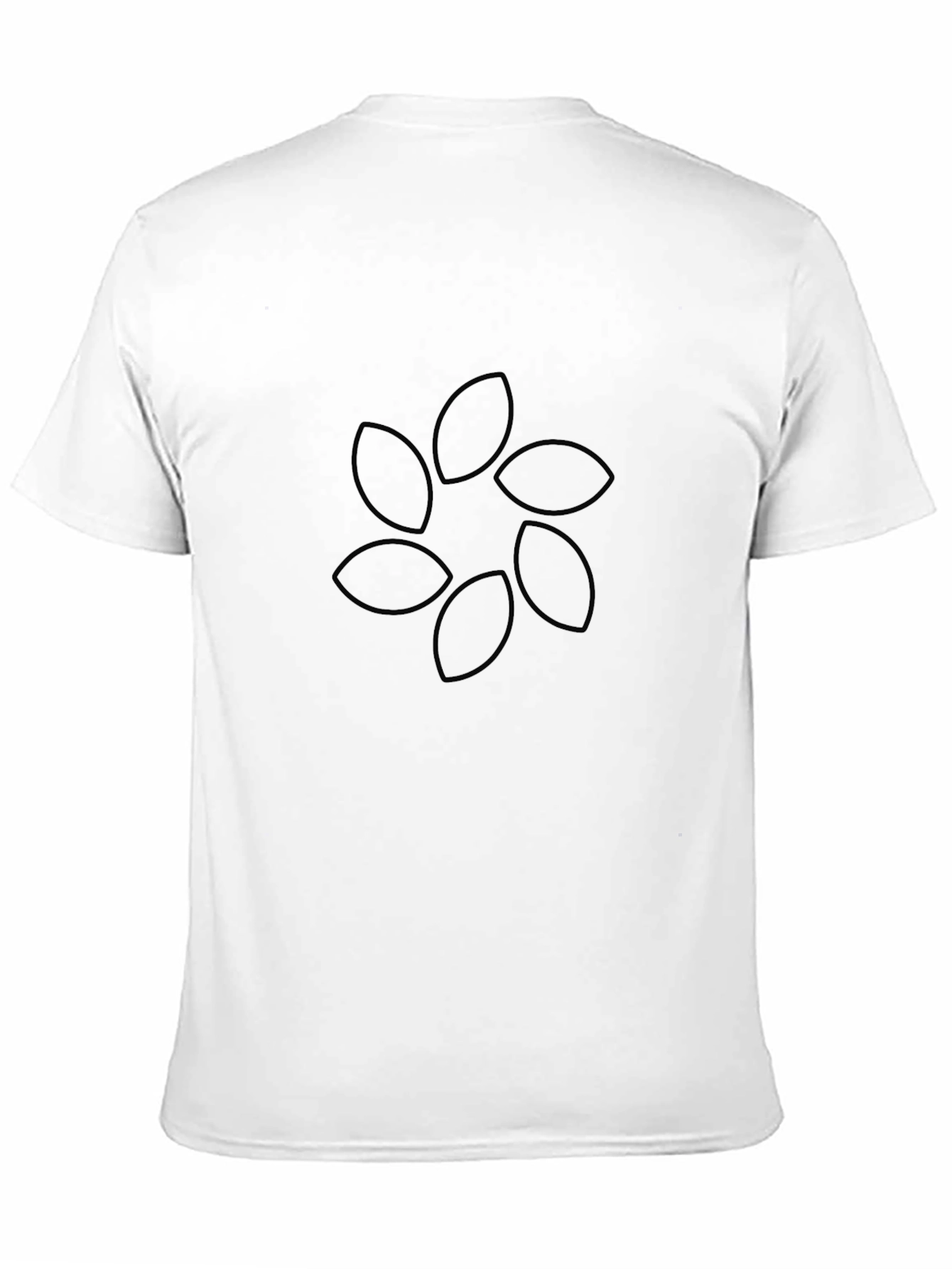 Modern Leaf Pattern Black T-Shirt