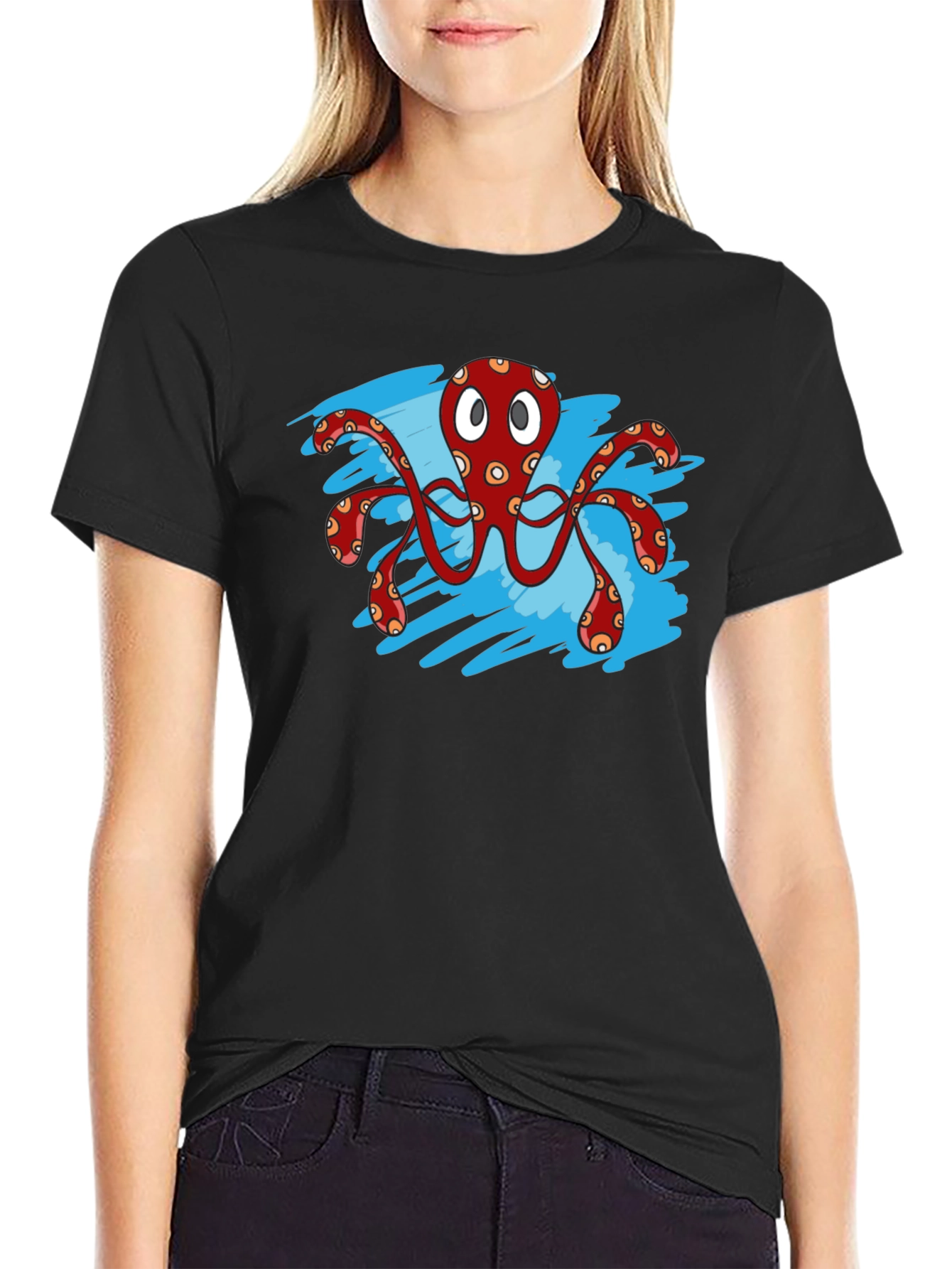 Octopus Graphic T-Shirt - Black