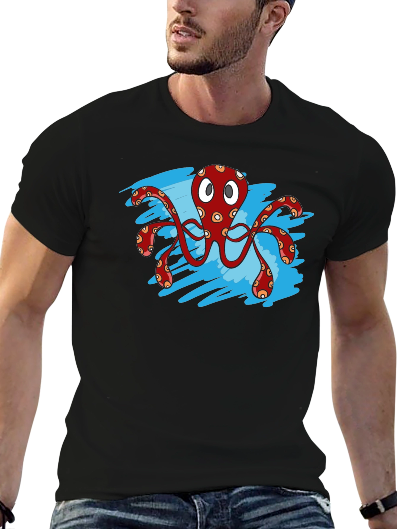 Octopus Graphic T-Shirt - Black