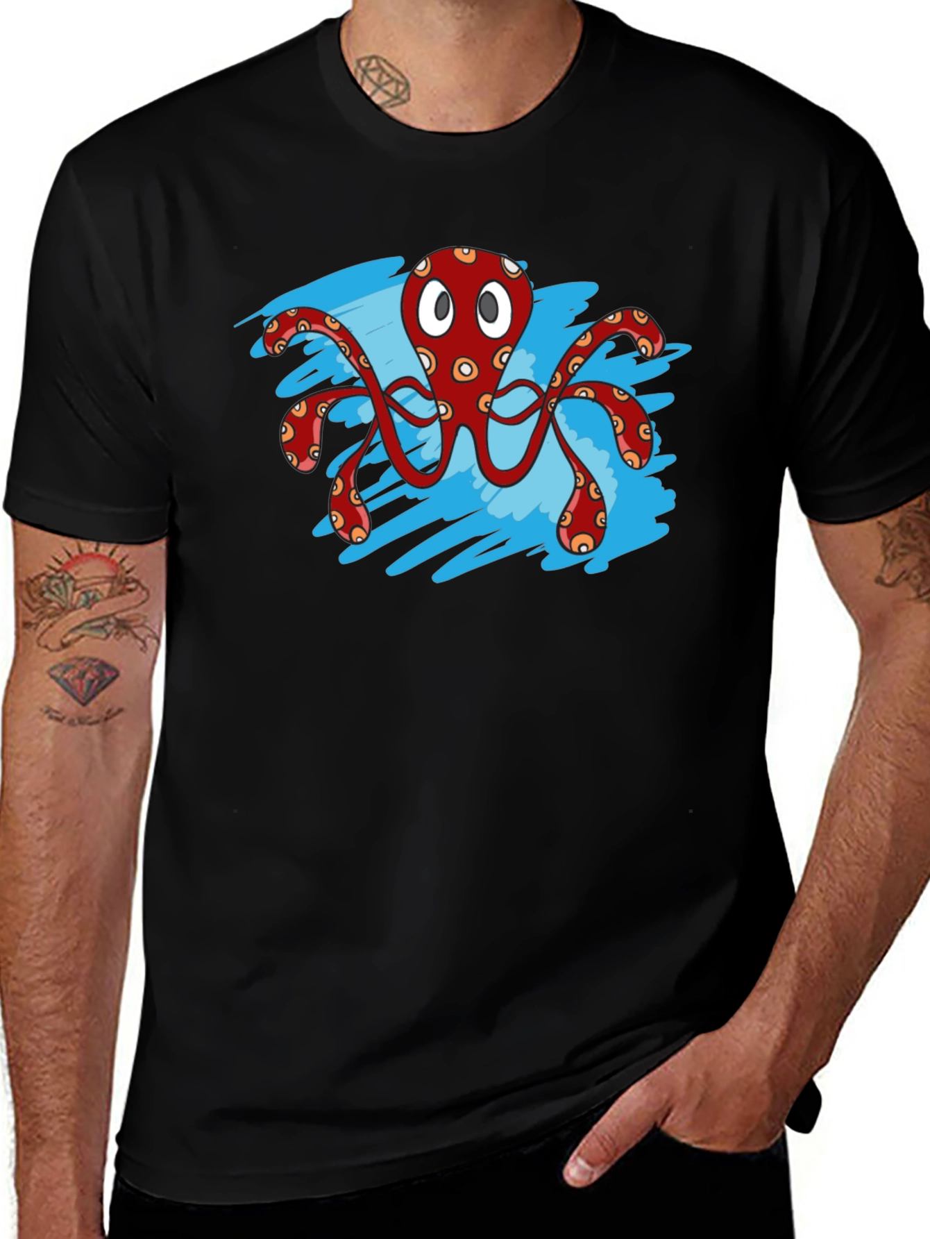 Octopus Graphic T-Shirt - Black