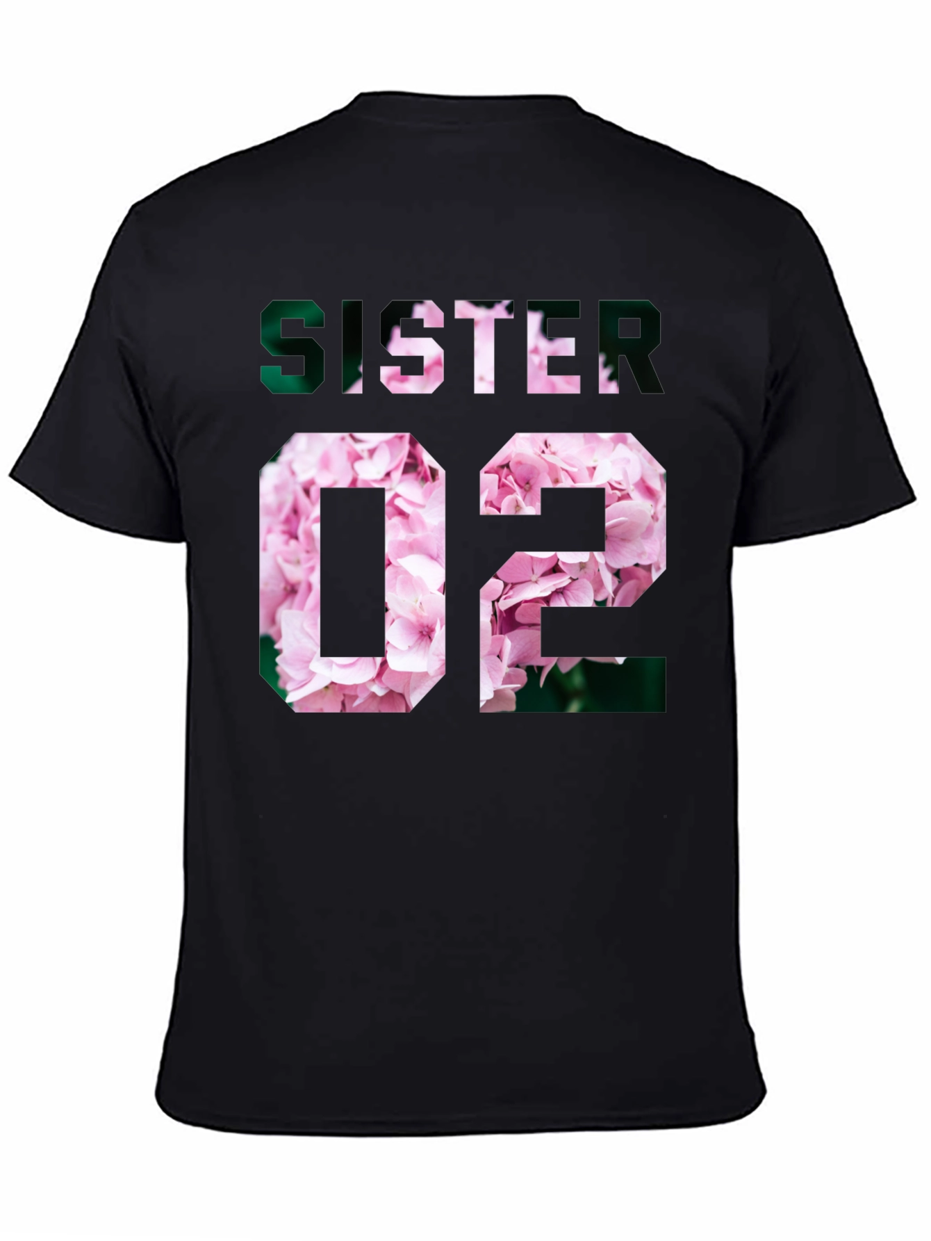 Sister Floral Graphic Tee - Black