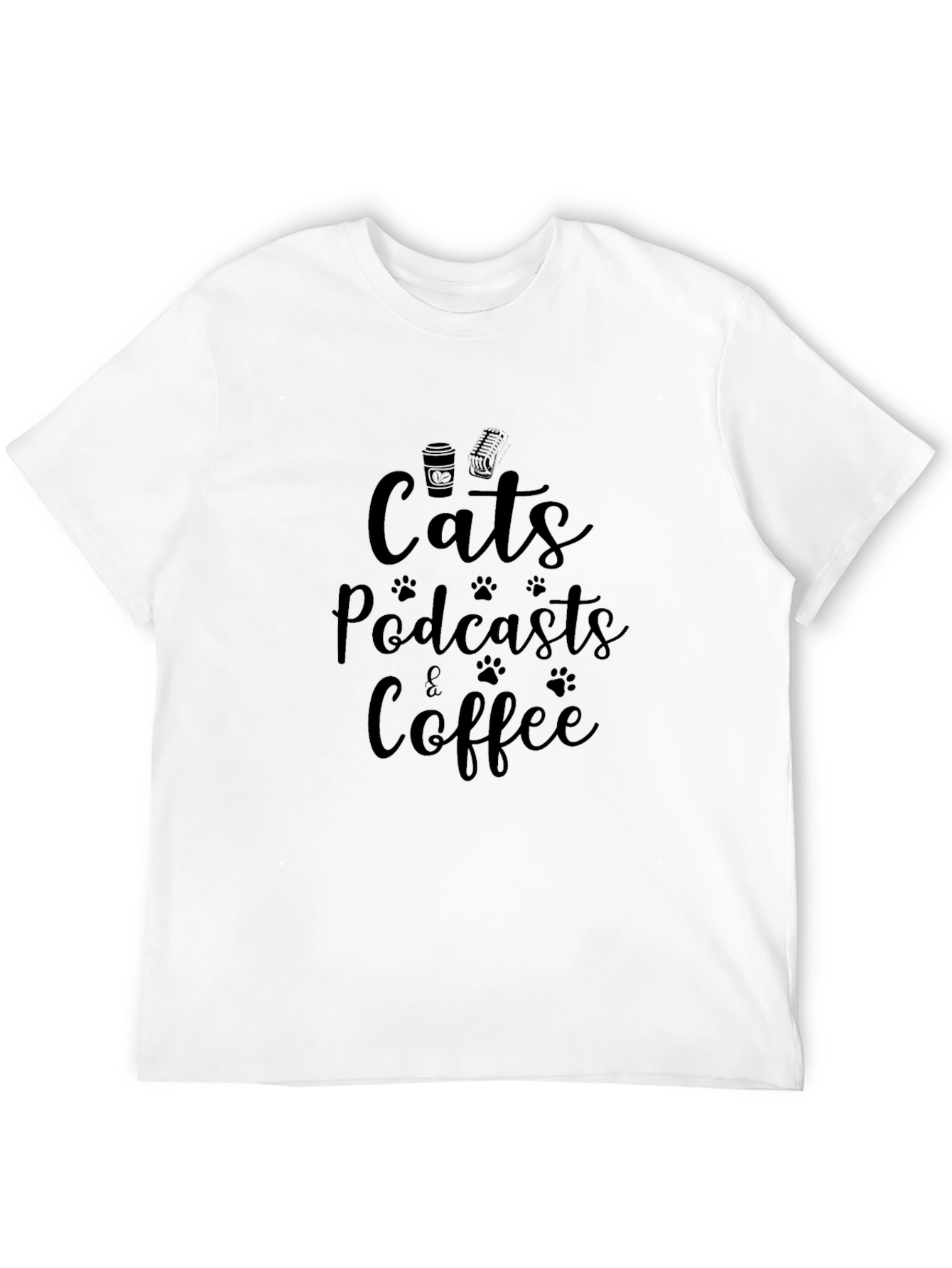 Cats Podcasts & Coffee T-Shirt