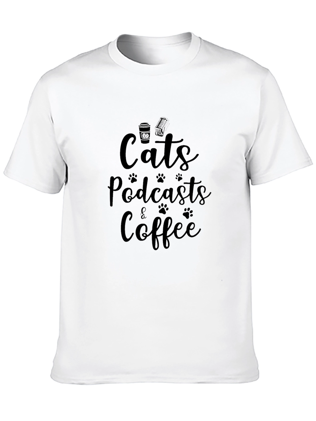 Cats Podcasts & Coffee T-Shirt