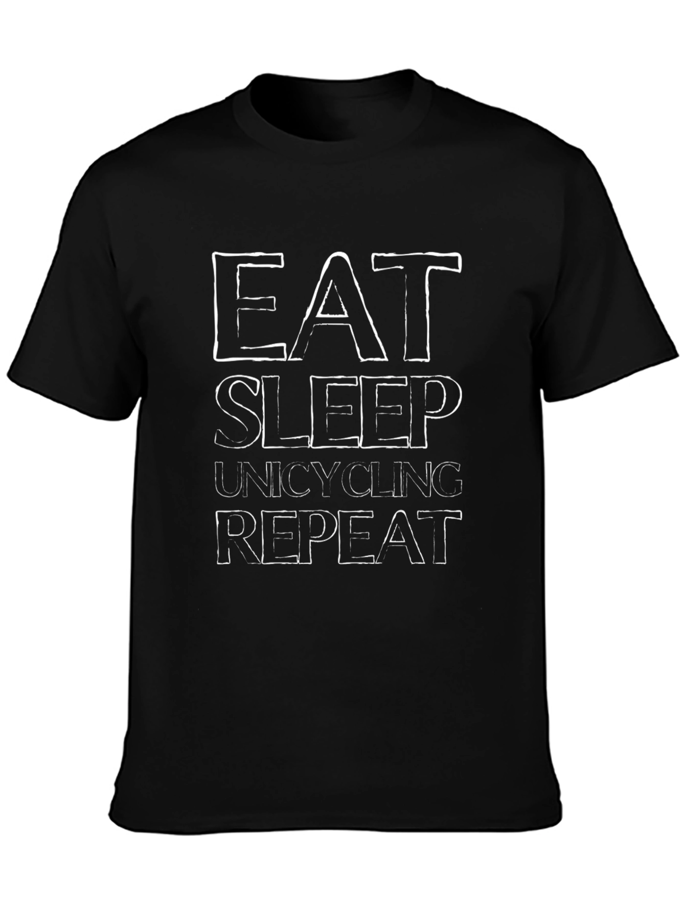 Eat Sleep Unicycling Repeat Black Graphic Tee