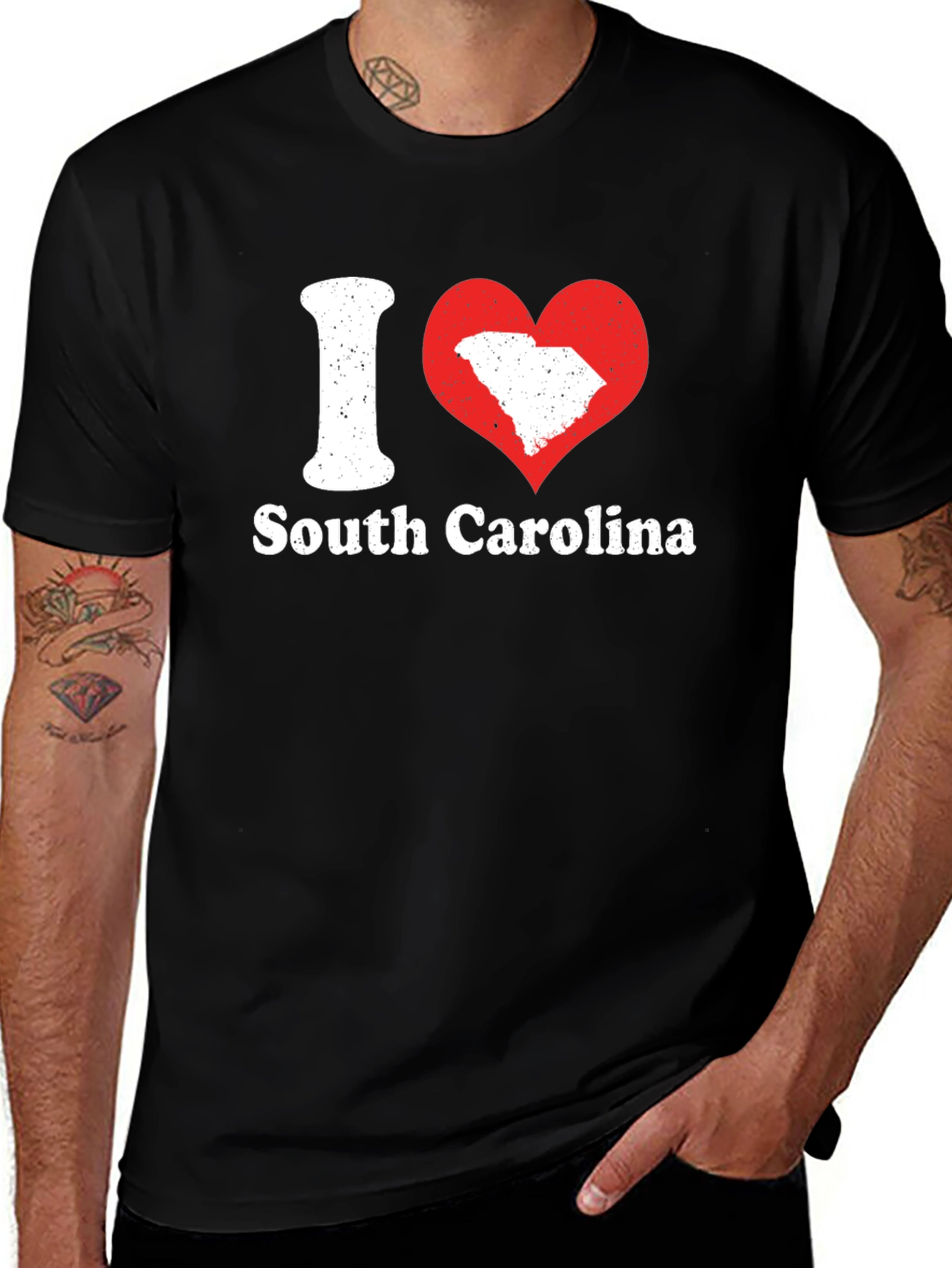 I Love South Carolina T-Shirt - Black
