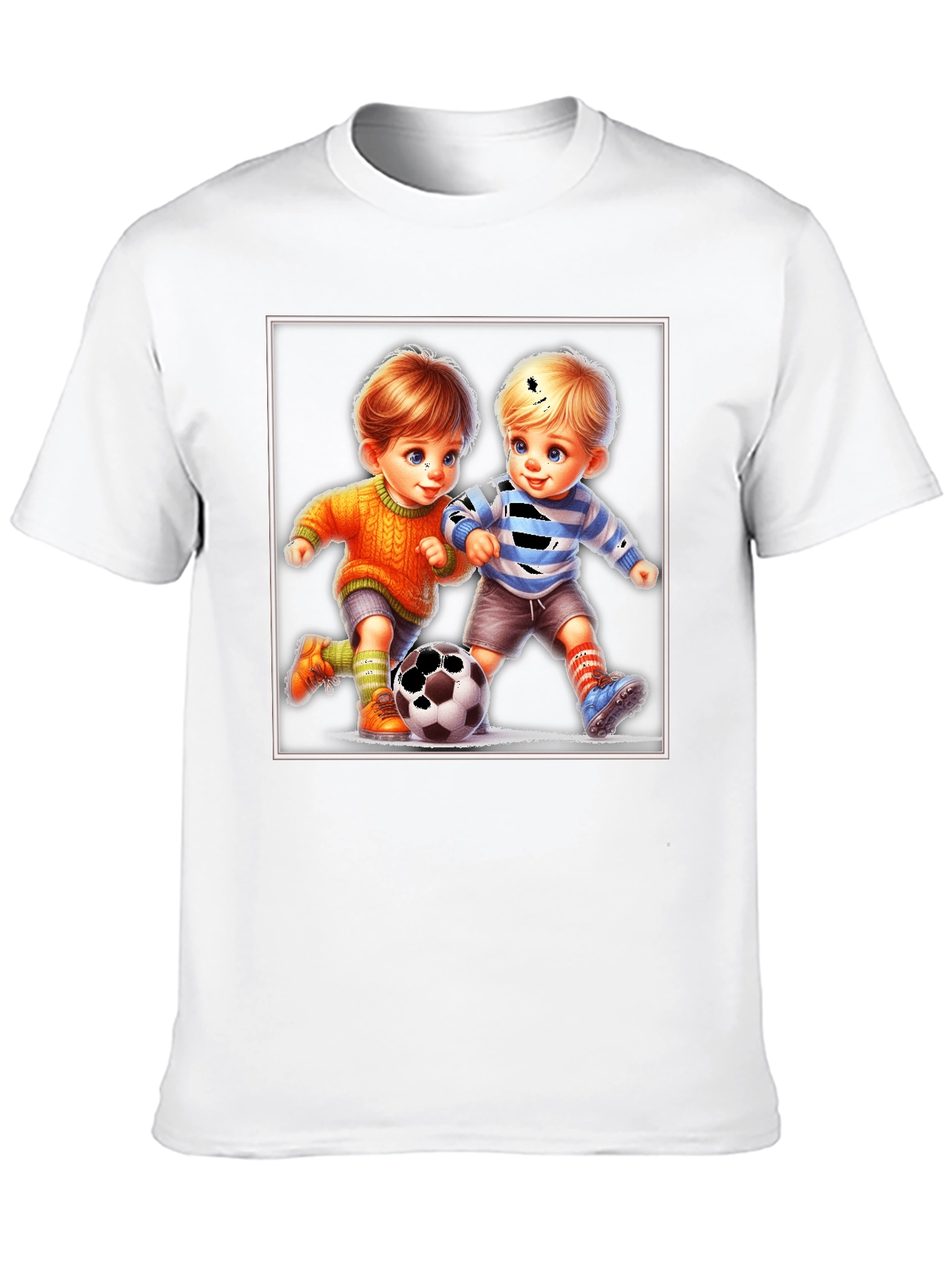 Cute Cartoon Toddlers Soccer T-Shirt
