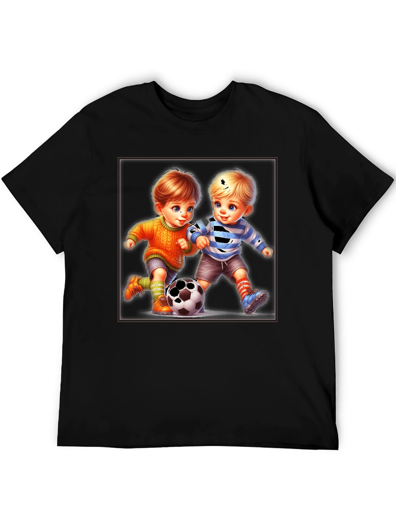 Cute Cartoon Toddlers Soccer T-Shirt