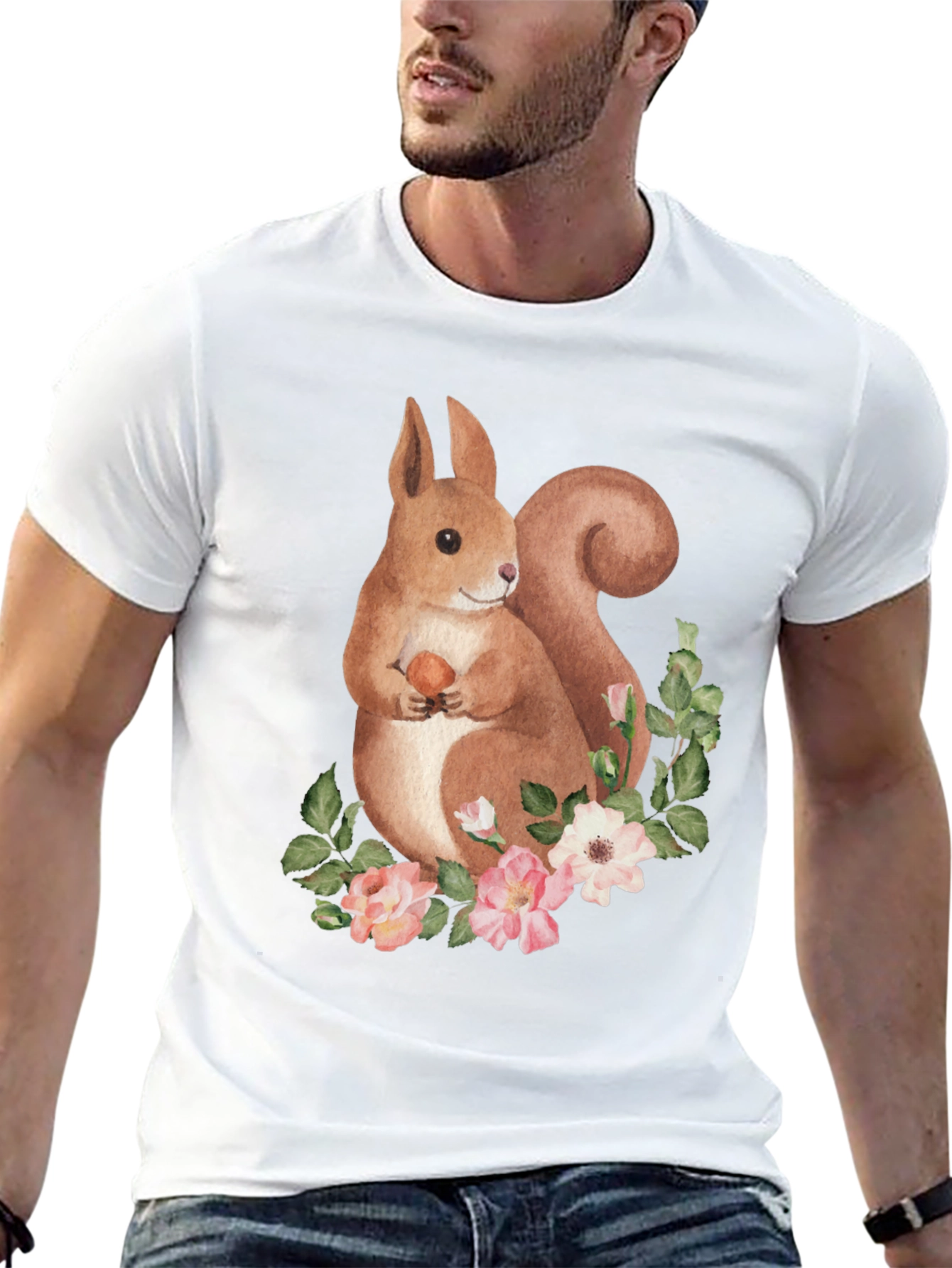Squirrel Floral Graphic Tee