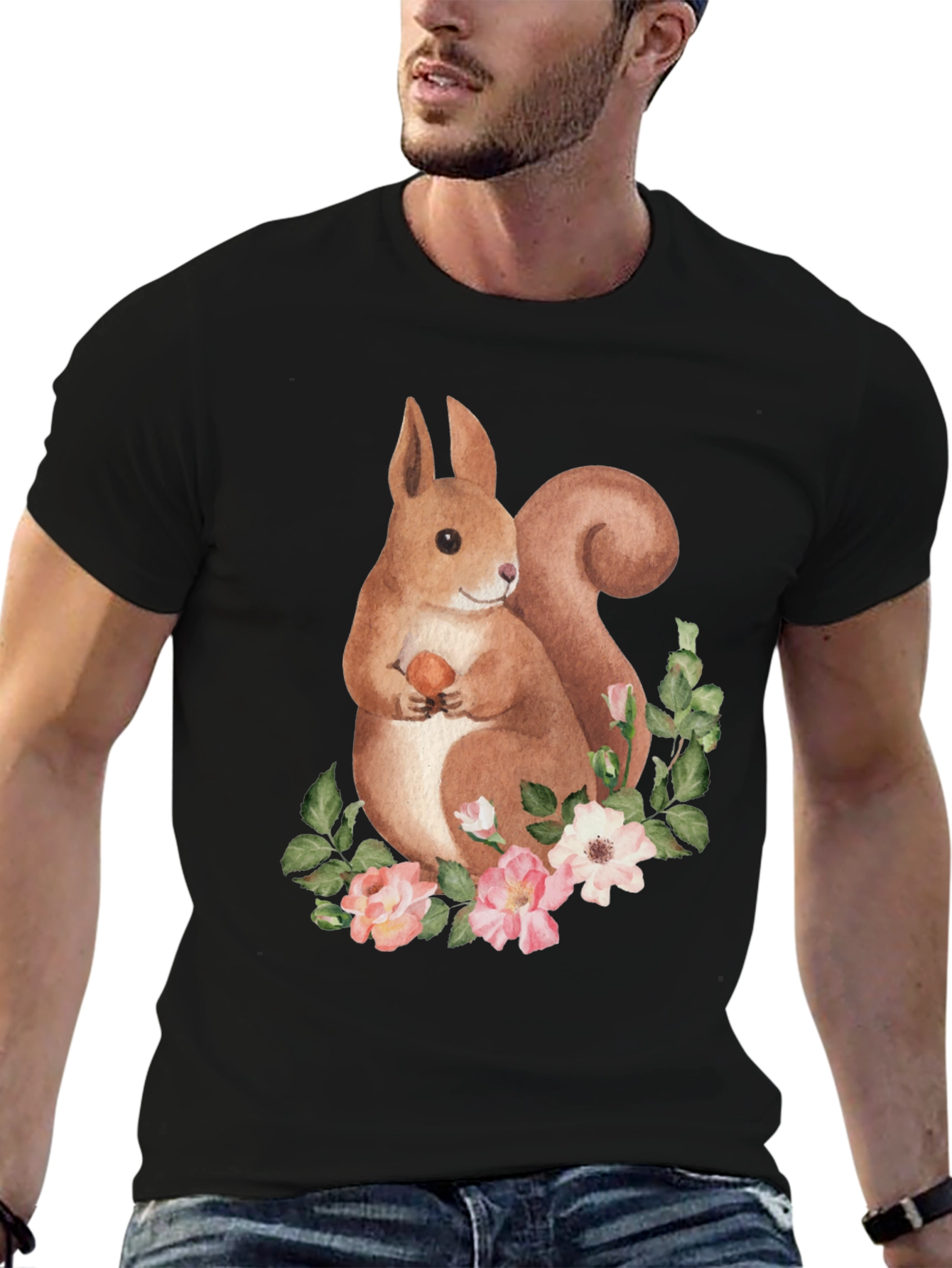 Squirrel Floral Graphic Tee
