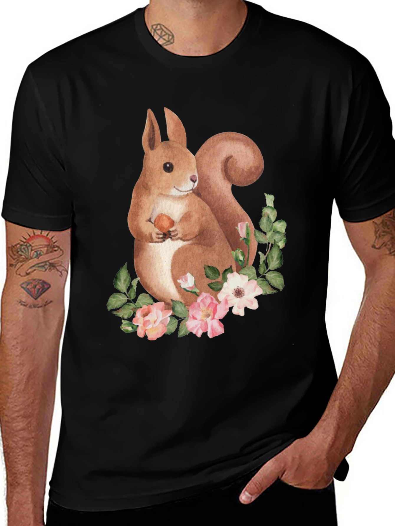 Squirrel Floral Graphic Tee