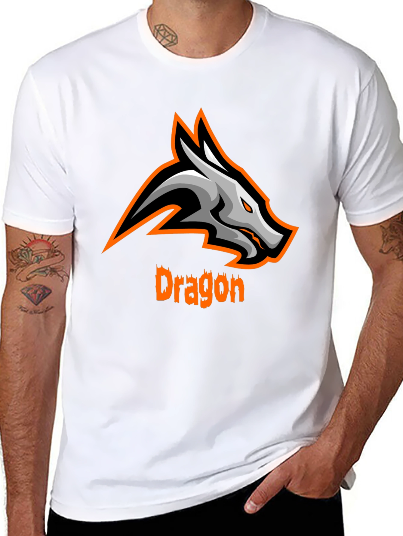 Dragon Graphic Tee - Black Casual T-Shirt