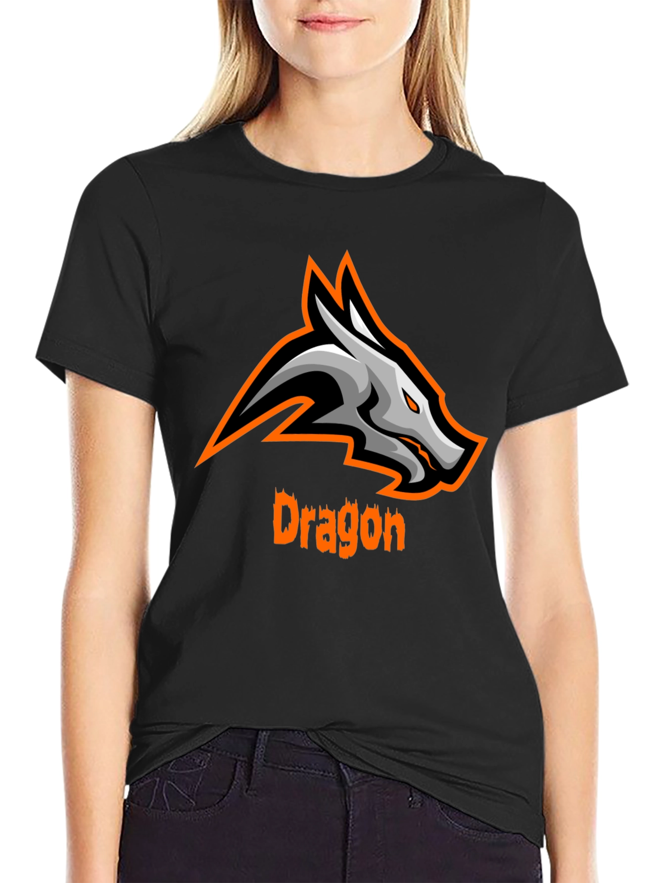 Dragon Graphic Tee - Black Casual T-Shirt