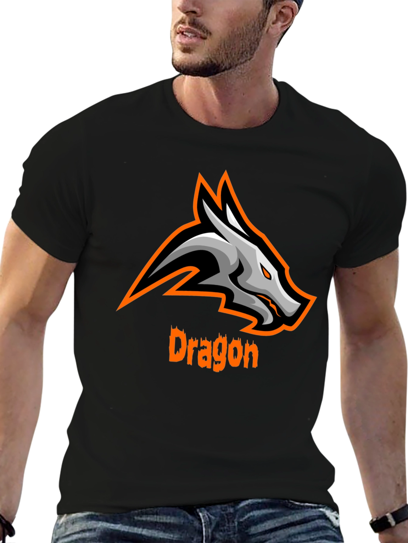 Dragon Graphic Tee - Black Casual T-Shirt