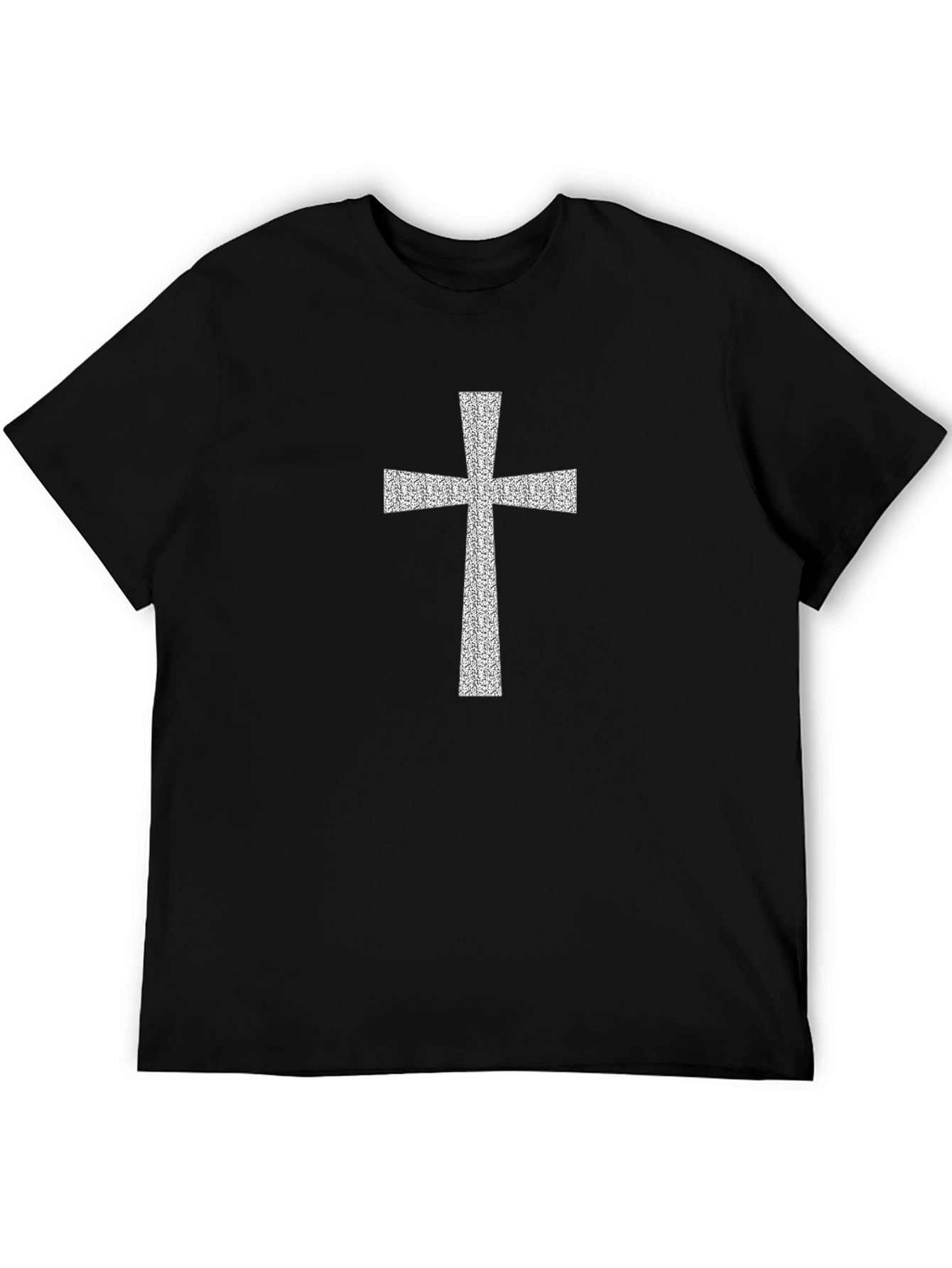 Mens Black Christian Cross T-Shirt