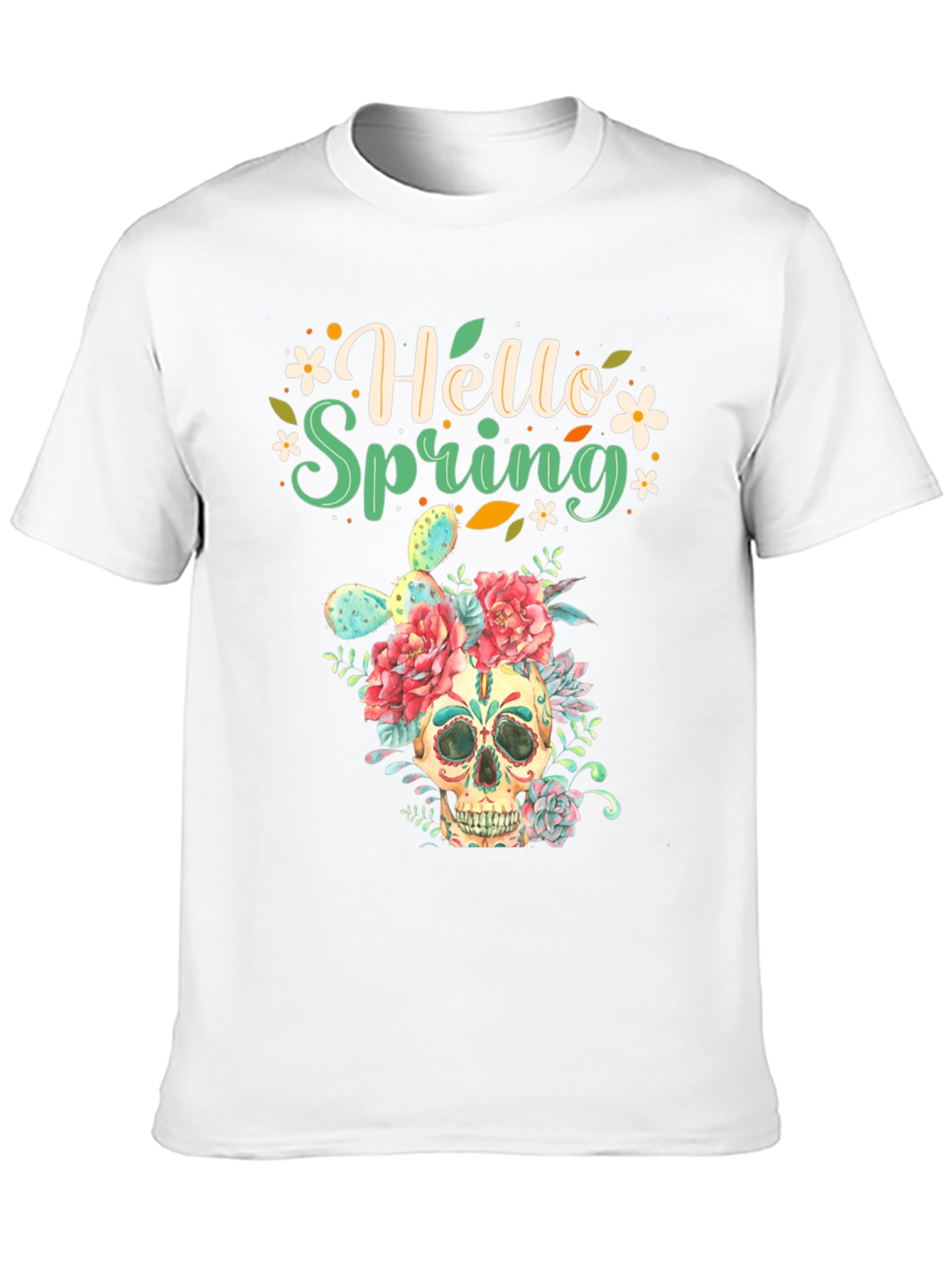 Floral Skull Hello Spring Graphic Tee