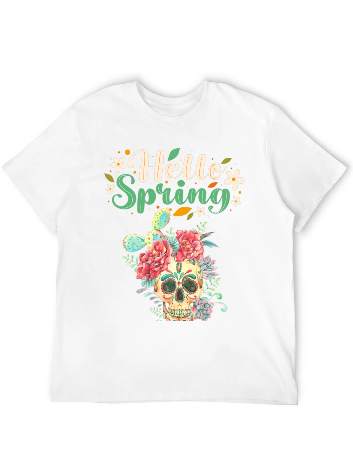 Floral Skull Hello Spring Graphic Tee