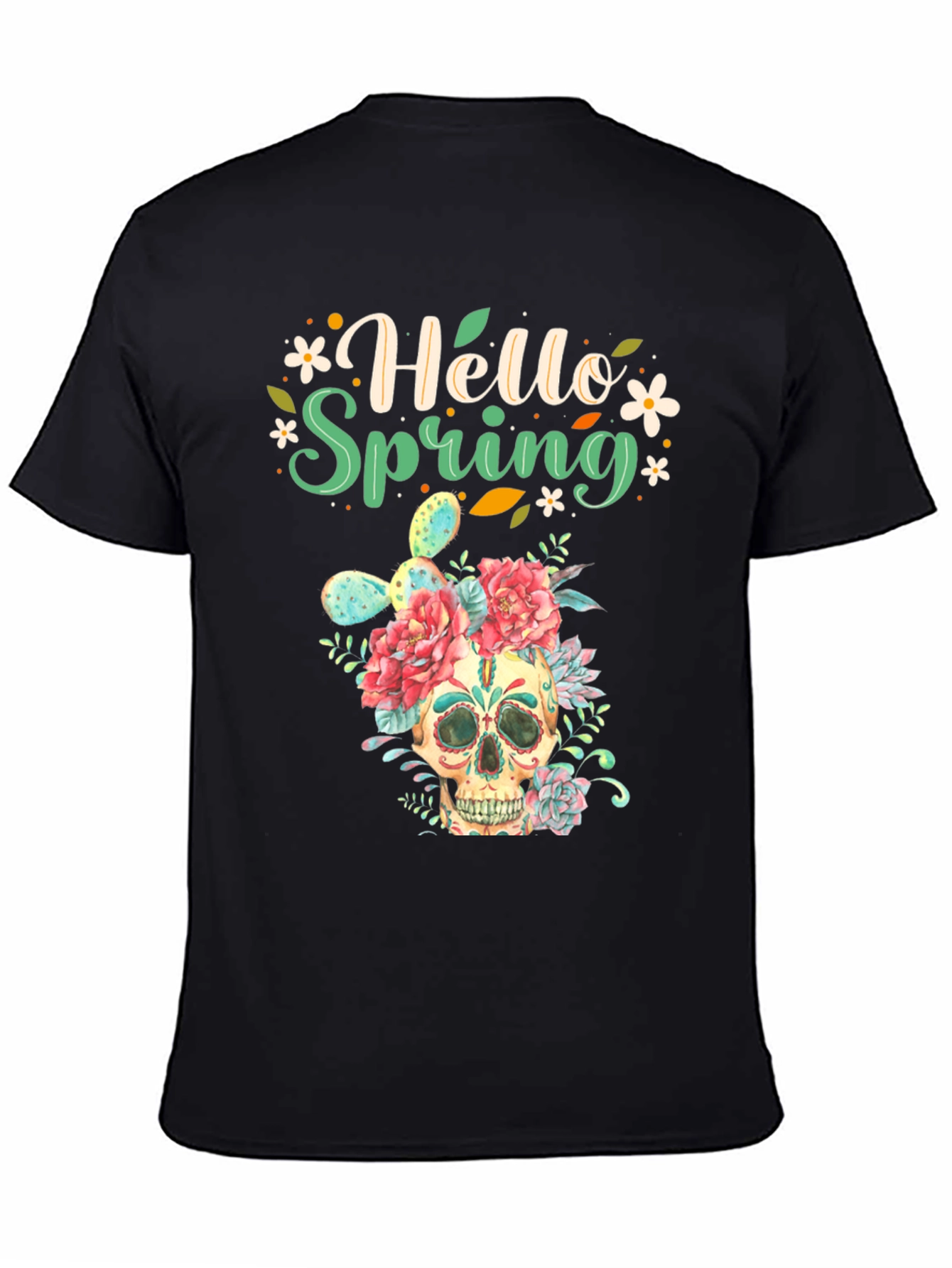 Floral Skull Hello Spring Graphic Tee