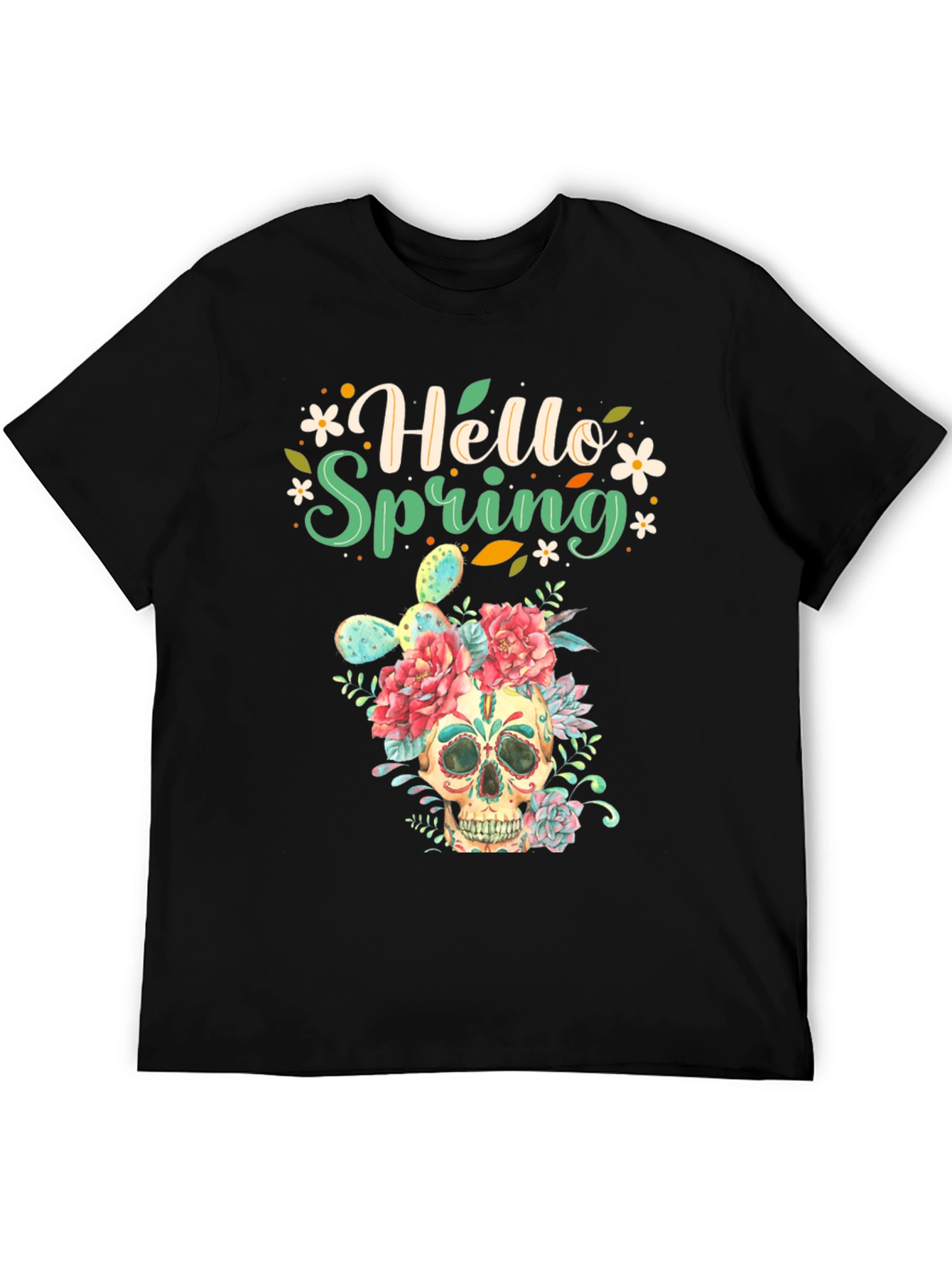 Floral Skull Hello Spring Graphic Tee