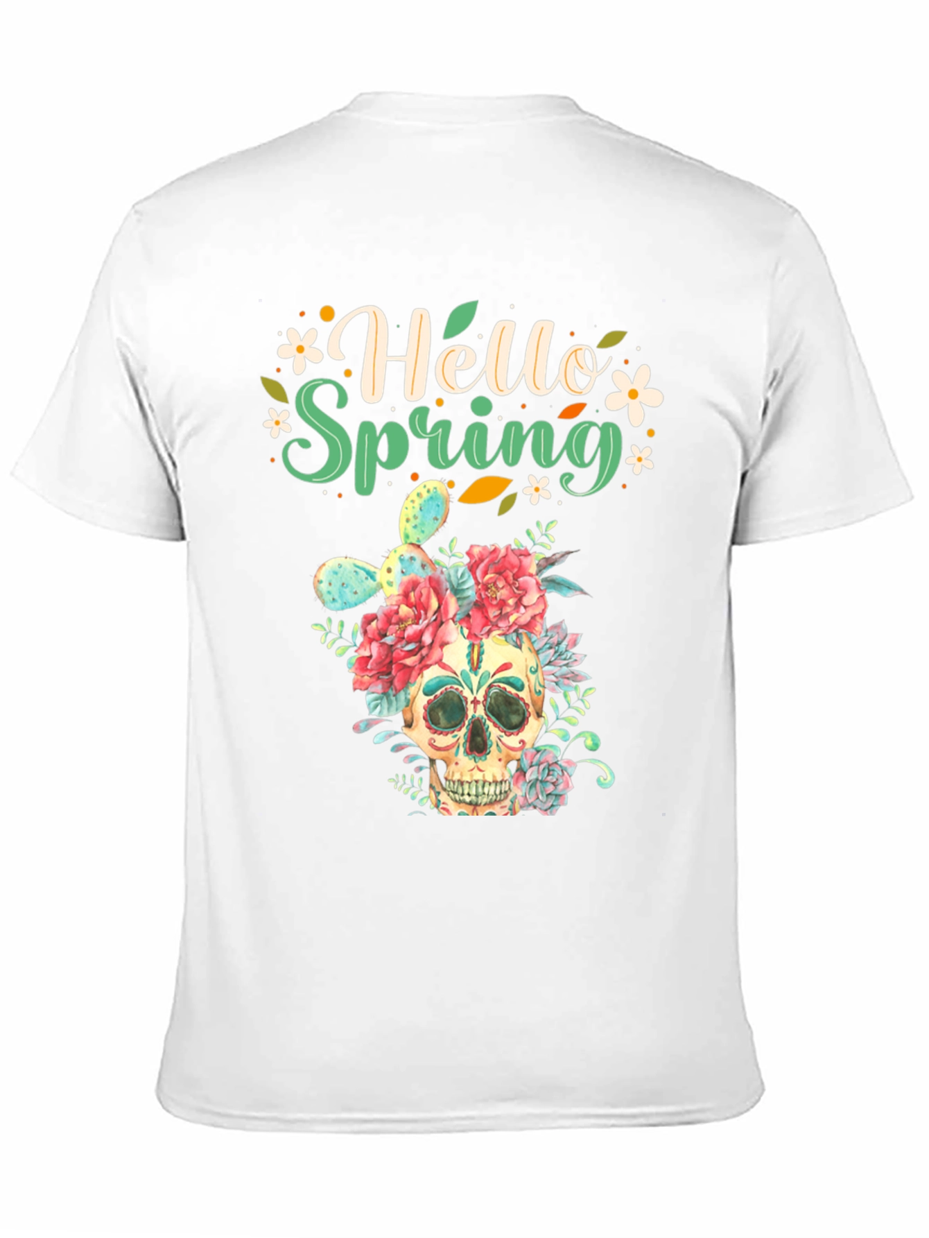 Floral Skull Hello Spring Graphic Tee