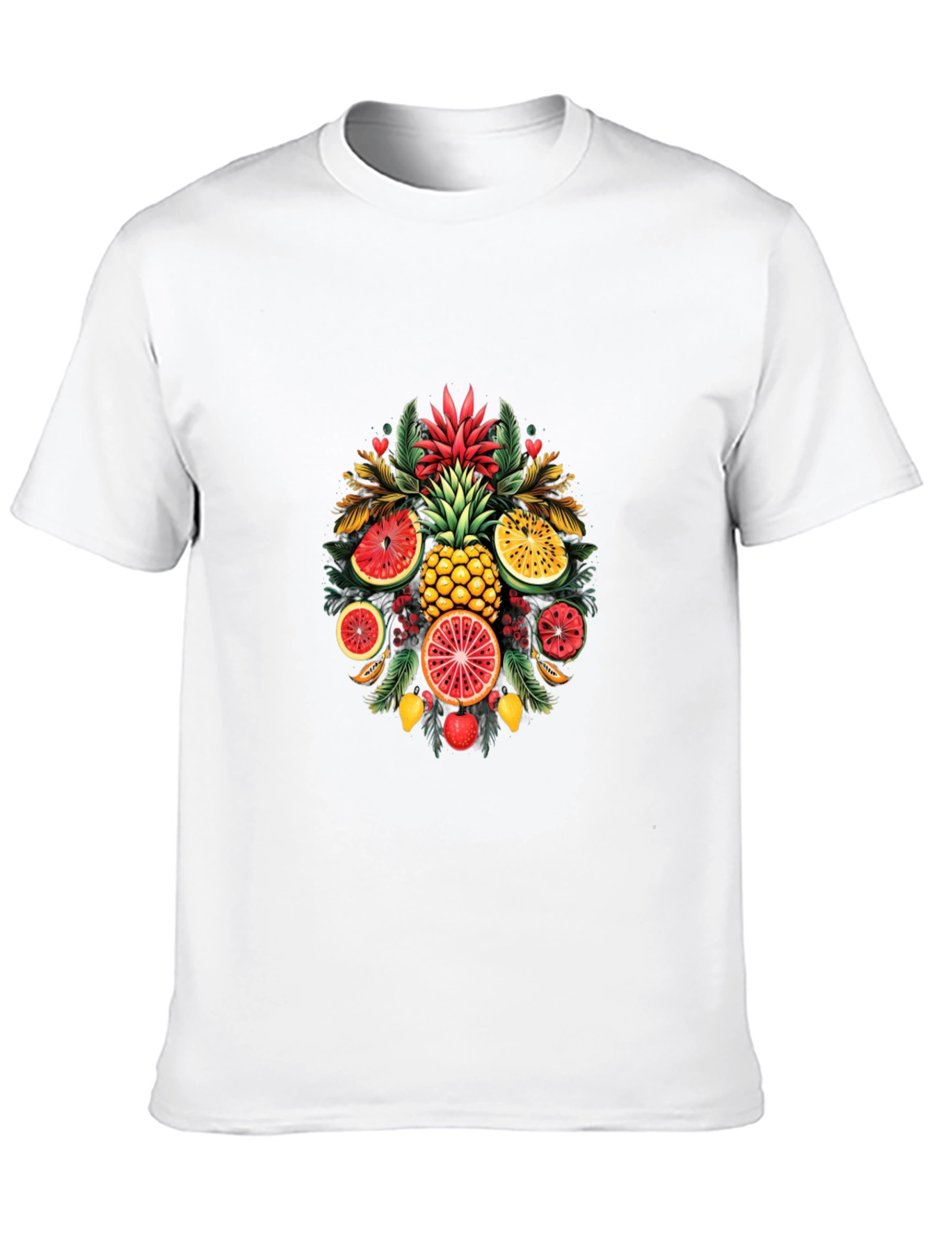 Tropical Fruit Medley Graphic T-Shirt - Summer Style