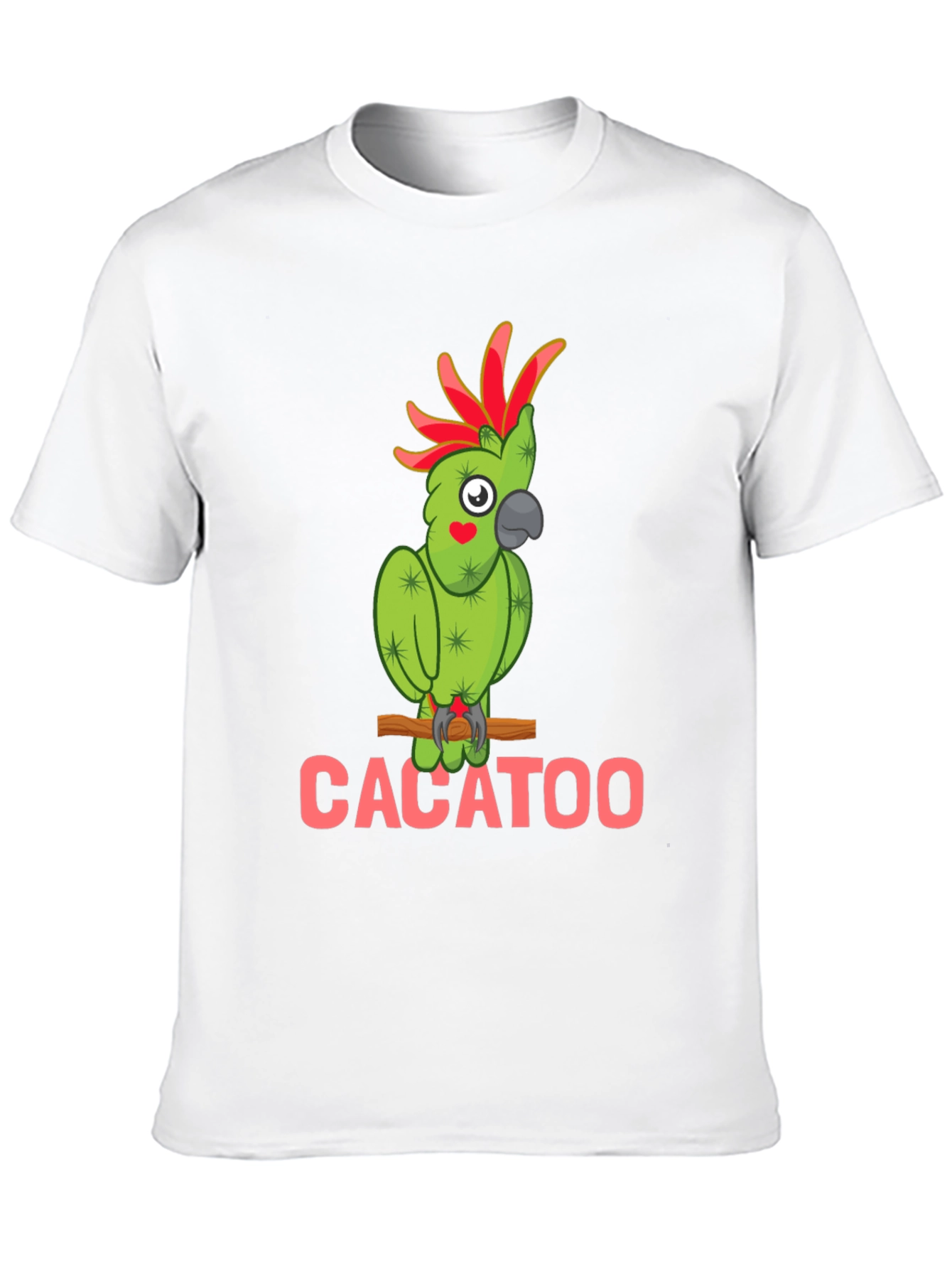 Cacatoo Cactus Parrot Graphic Tee - Fun Animal T-Shirt