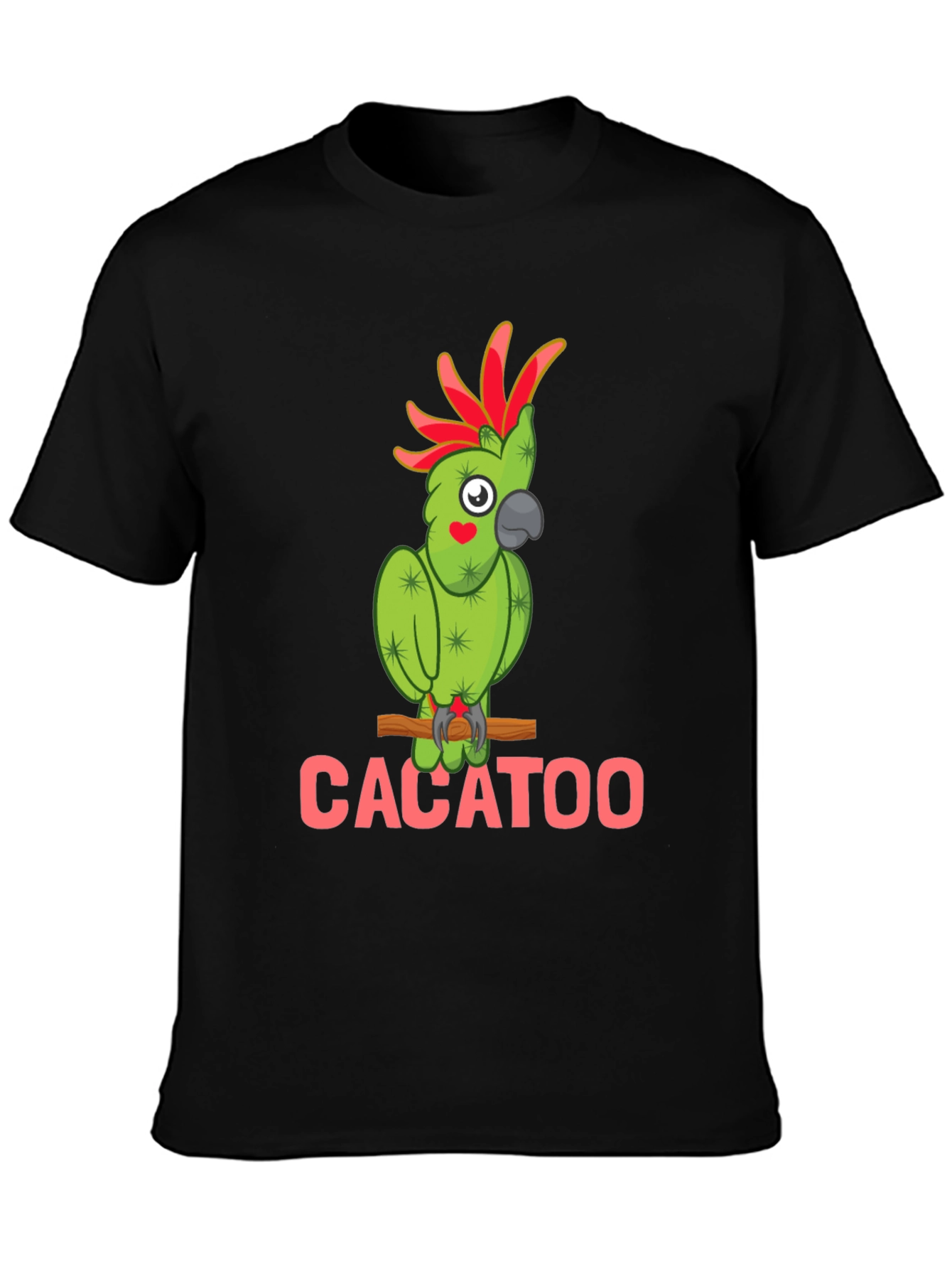 Cacatoo Cactus Parrot Graphic Tee - Fun Animal T-Shirt