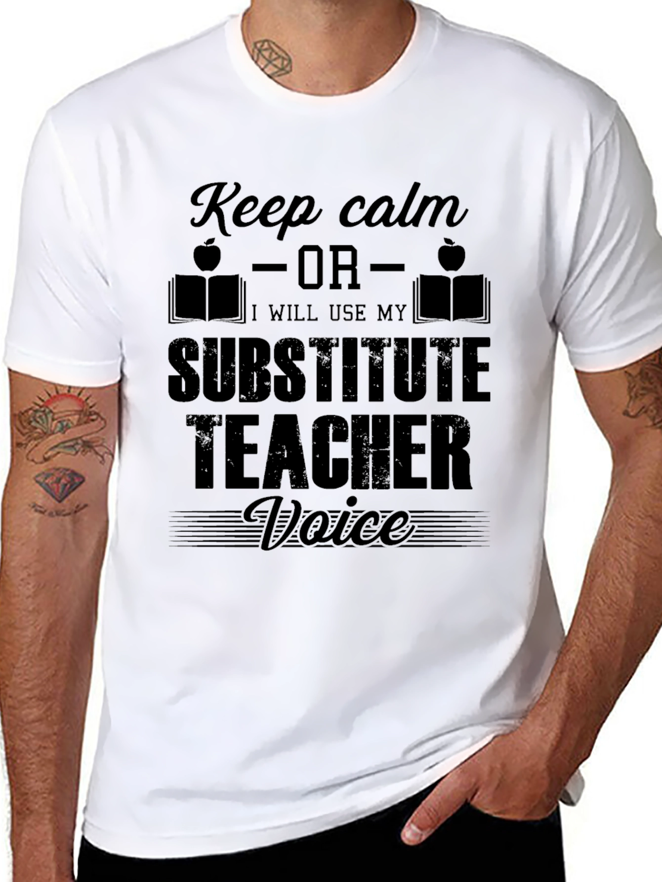 Keep Calm Substitute Teacher T-Shirt Funny Gift