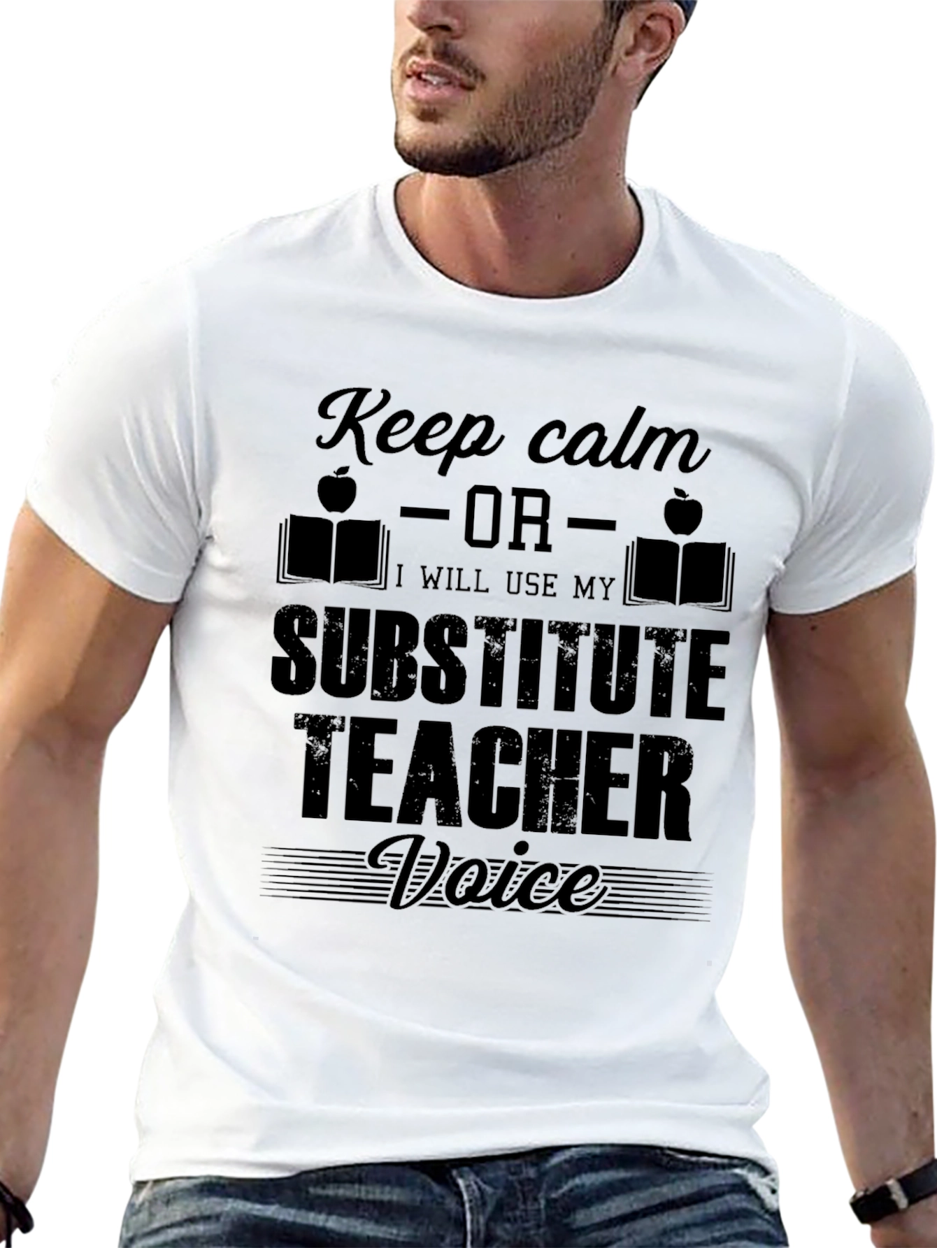 Keep Calm Substitute Teacher T-Shirt Funny Gift