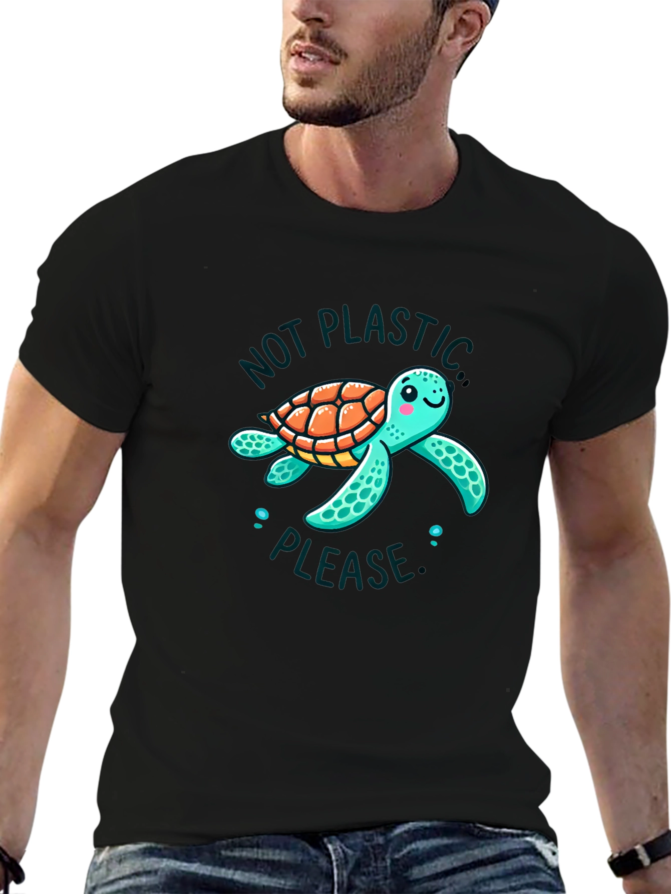 Eco-Friendly Turtle Graphic Tee - Save the Ocean