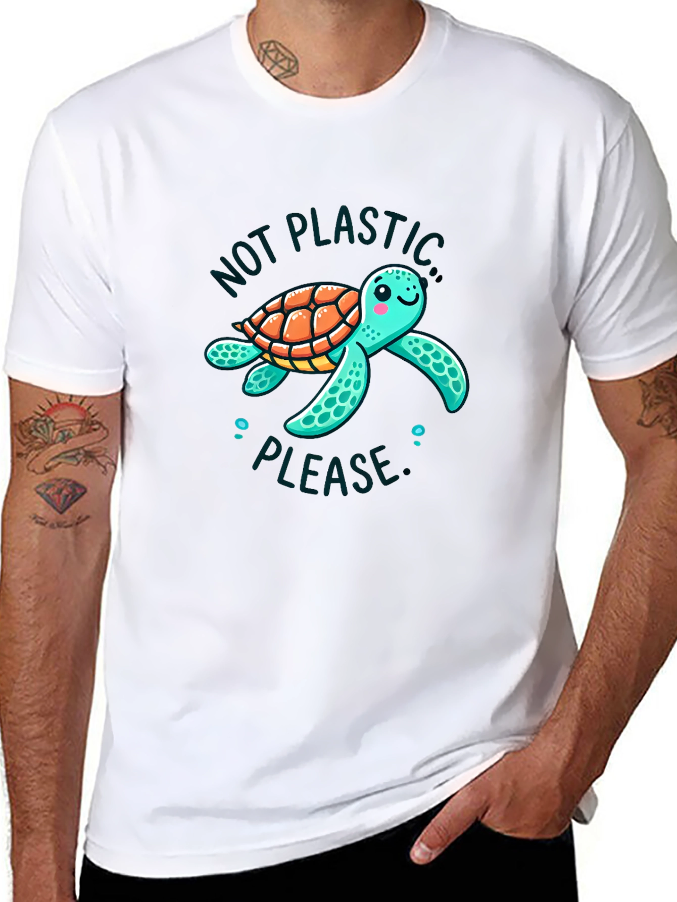 Eco-Friendly Turtle Graphic Tee - Save the Ocean