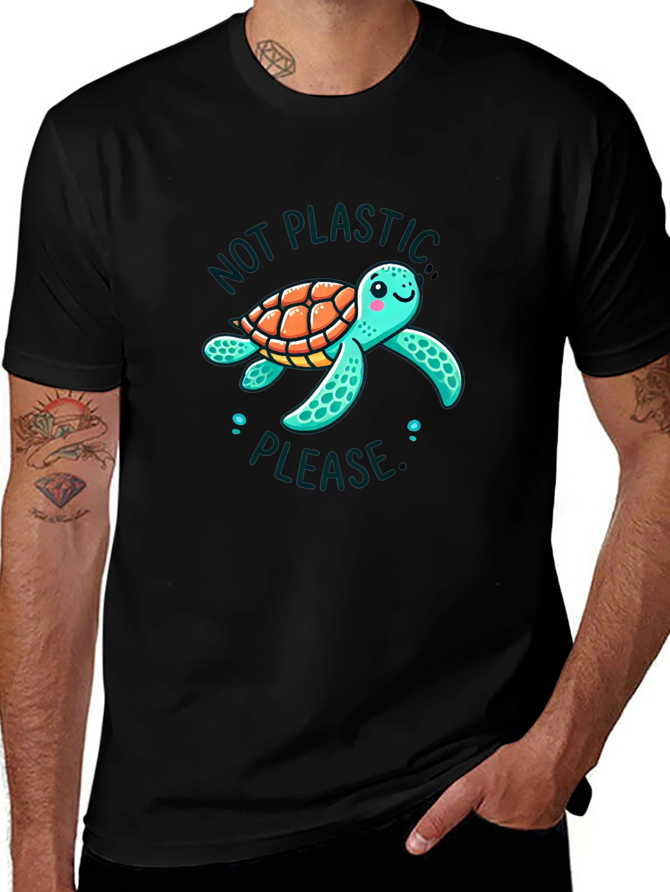 Eco-Friendly Turtle Graphic Tee - Save the Ocean