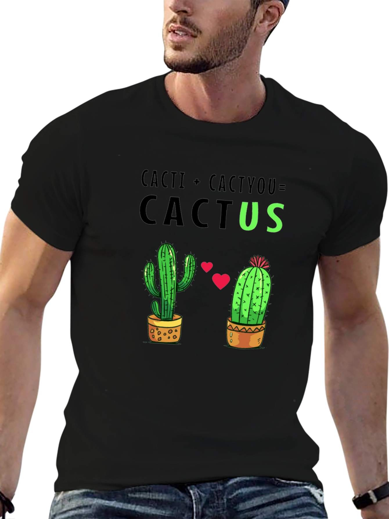 Cacti + CactYou = Cactus Graphic T-Shirt