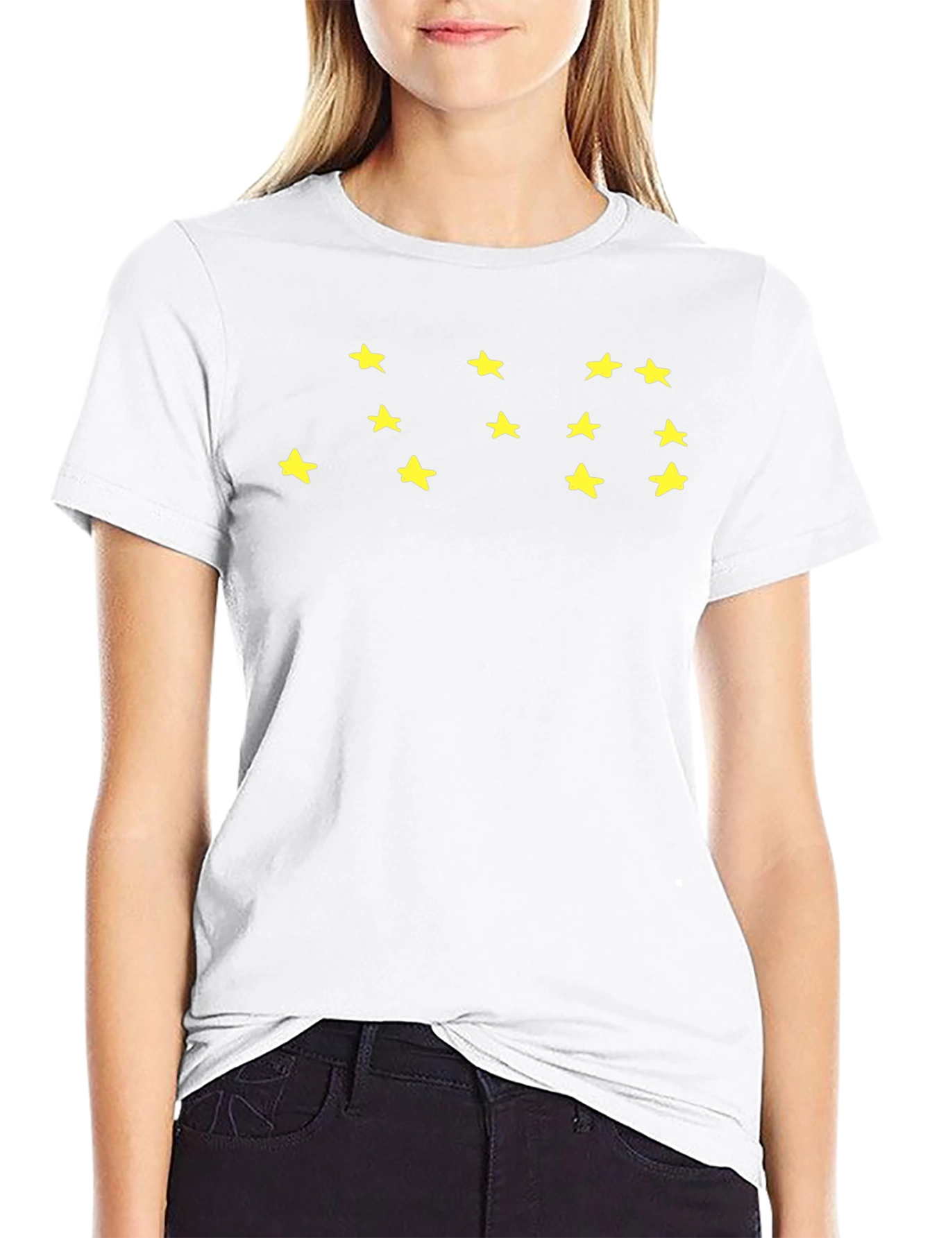 Starry Black Tee - Casual Graphic T-Shirt
