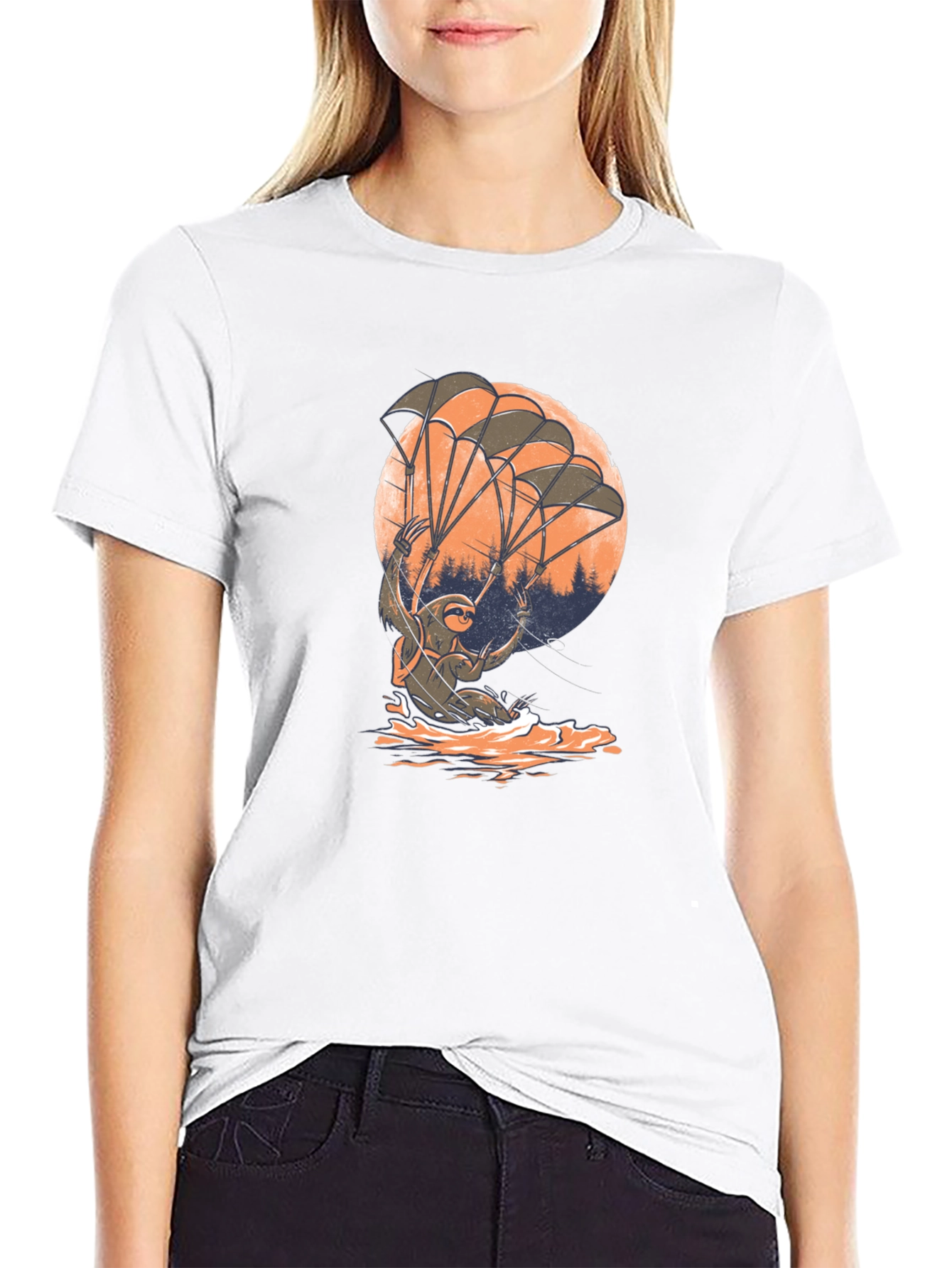 Sloth Parachute T-Shirt - Funny & Unique Design
