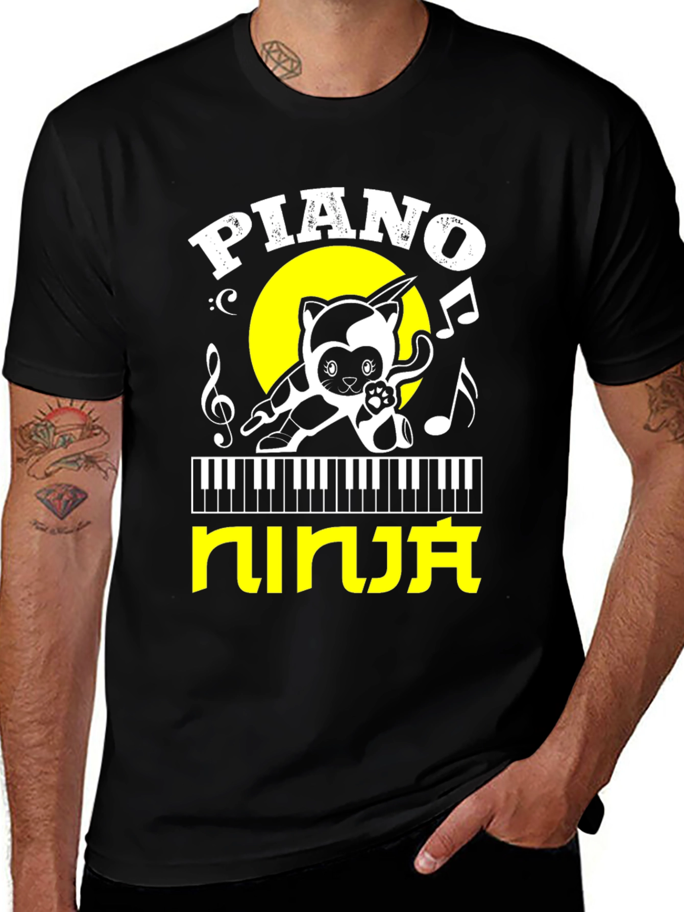 Piano Ninja Graphic T-Shirt