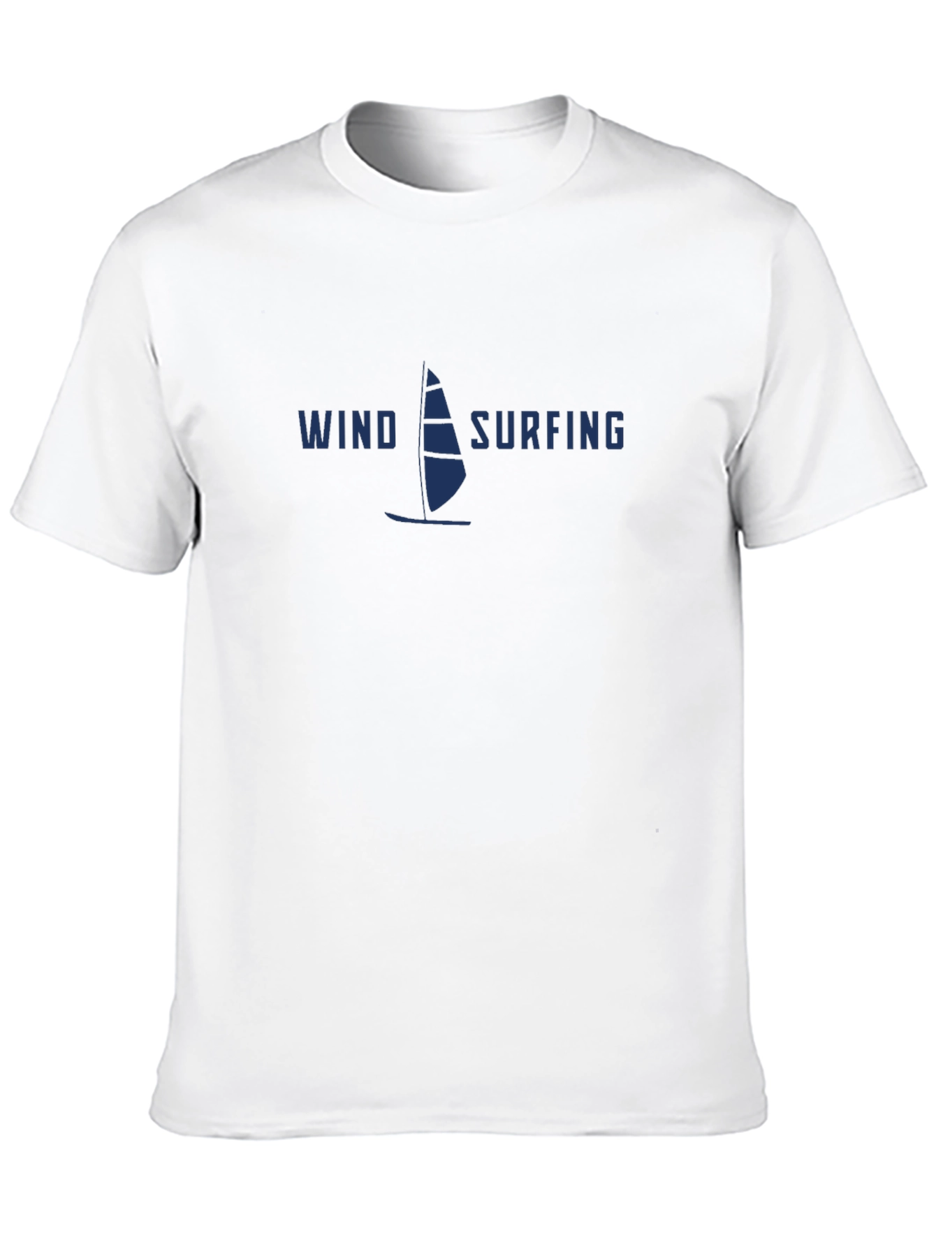 Windsurfing Graphic Print Tee - Black Cotton T-Shirt