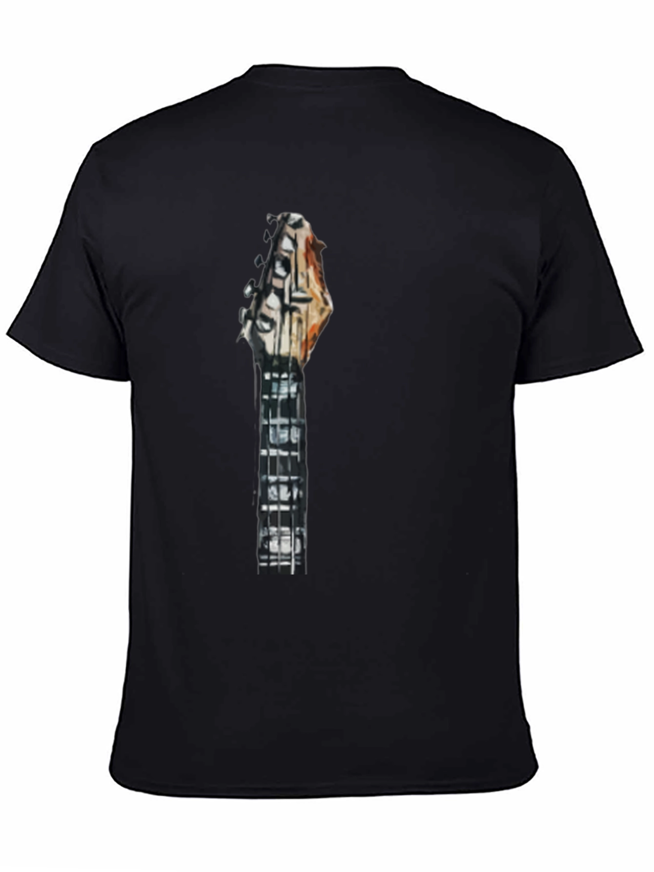 Guitar Neck Graphic Tee - Modern Black T-Shirt