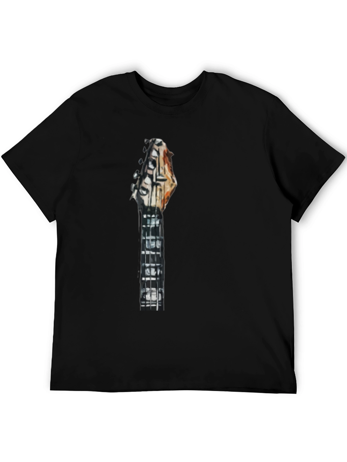Guitar Neck Graphic Tee - Modern Black T-Shirt