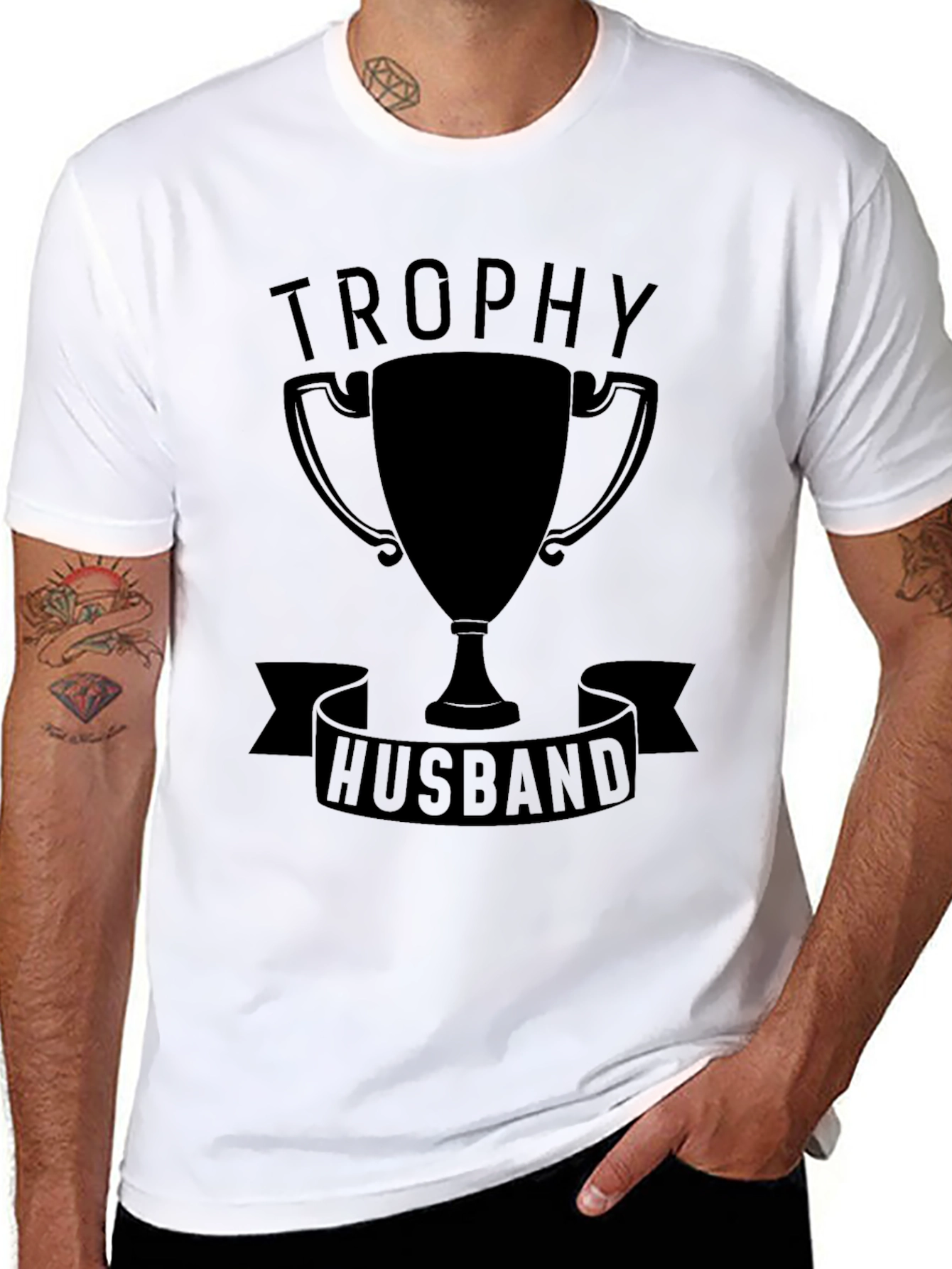 Trophy Husband Graphic Tee - Black Casual Shirt