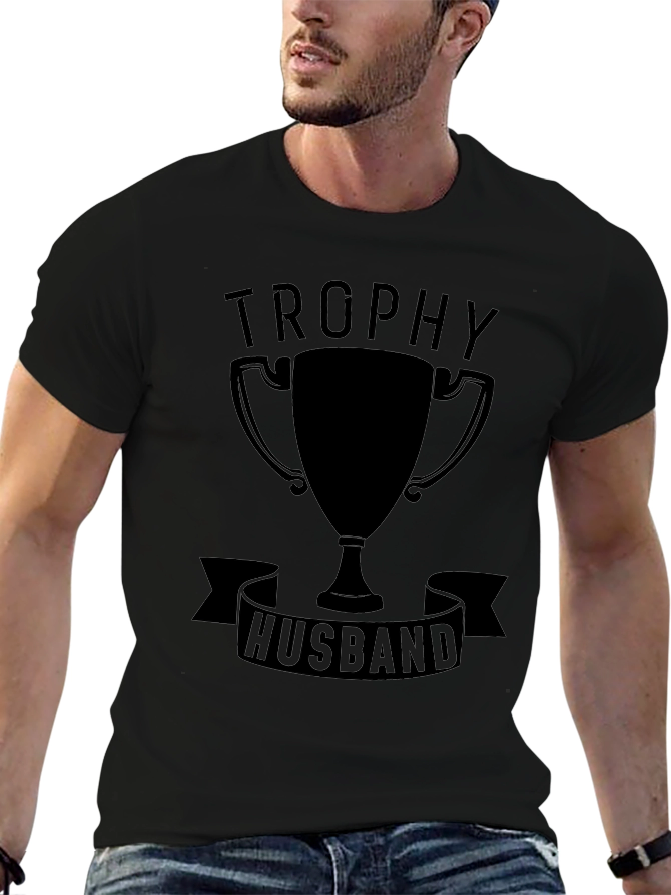 Trophy Husband Graphic Tee - Black Casual Shirt