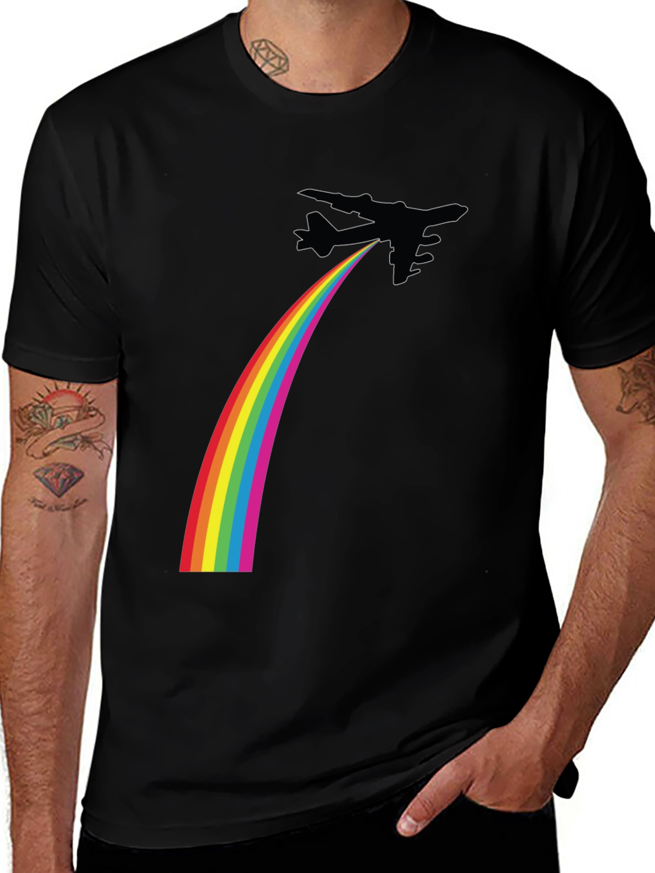 Rainbow Jet Black T-Shirt