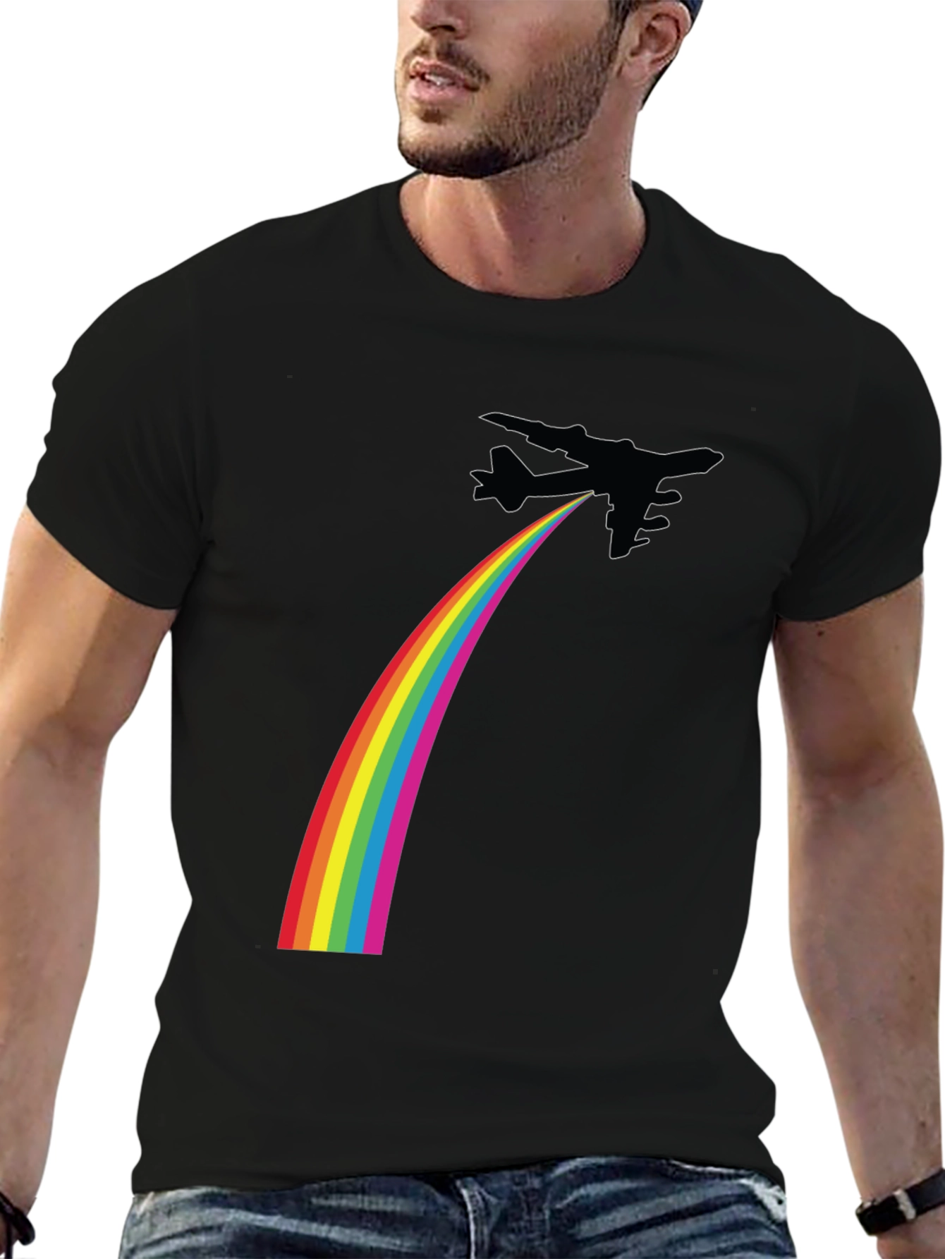 Rainbow Jet Black T-Shirt